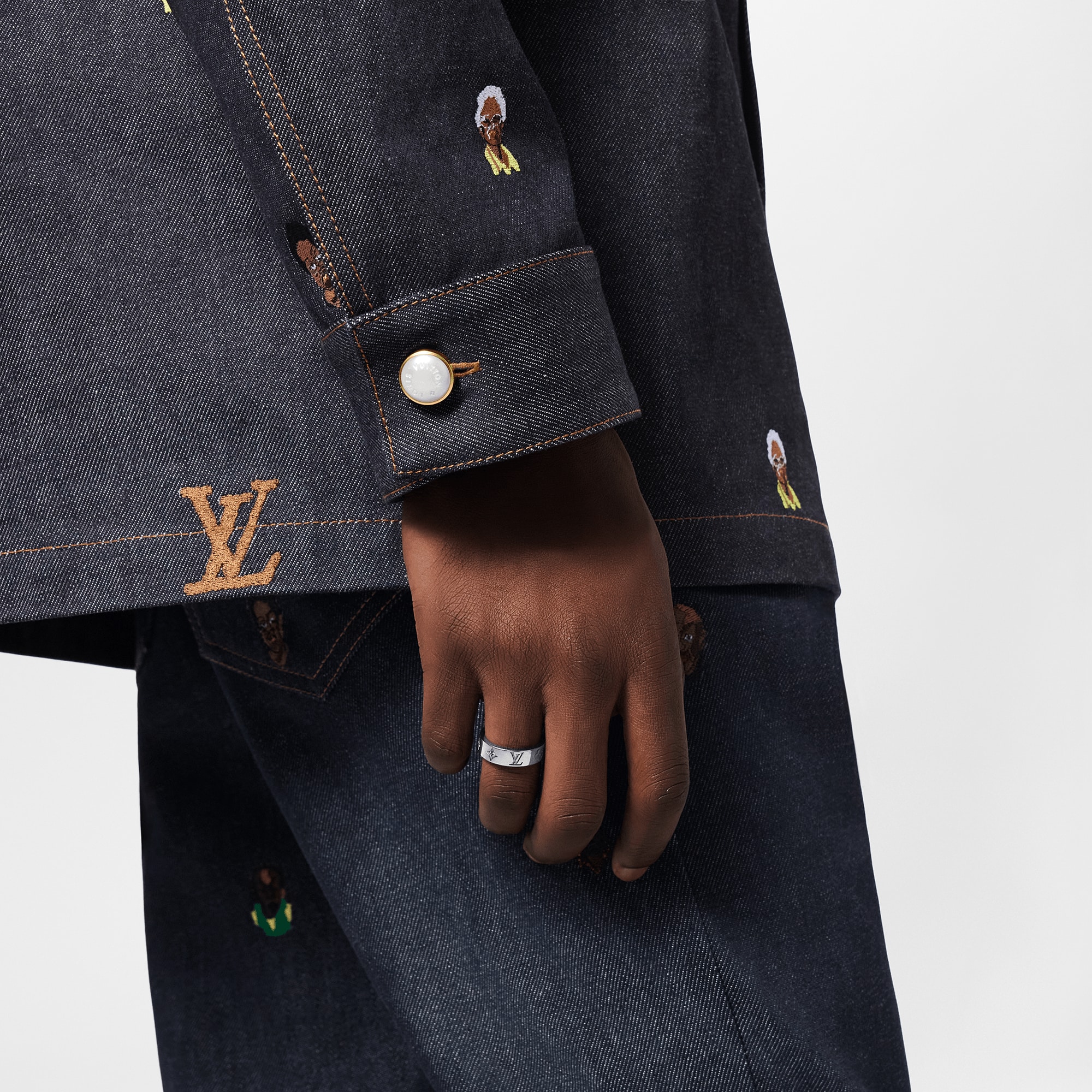 S00 Bisutería Anillos Anillo delgado LV Mosaic | Louis Vuitton ® (Ampliar producto)