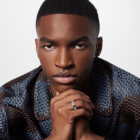 S00 Bisutería Anillos Anillo delgado LV Mosaic | Louis Vuitton ® (Ampliar producto)