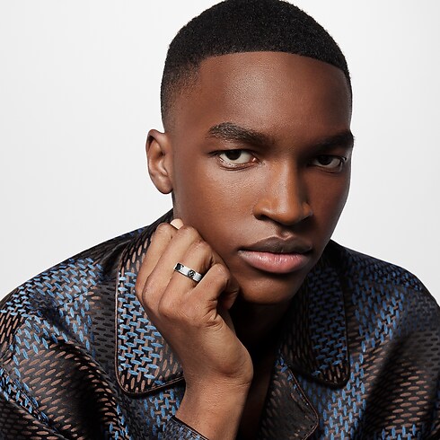 S00 Bisutería Anillos Anillo delgado LV Mosaic | Louis Vuitton ® (Ampliar producto)