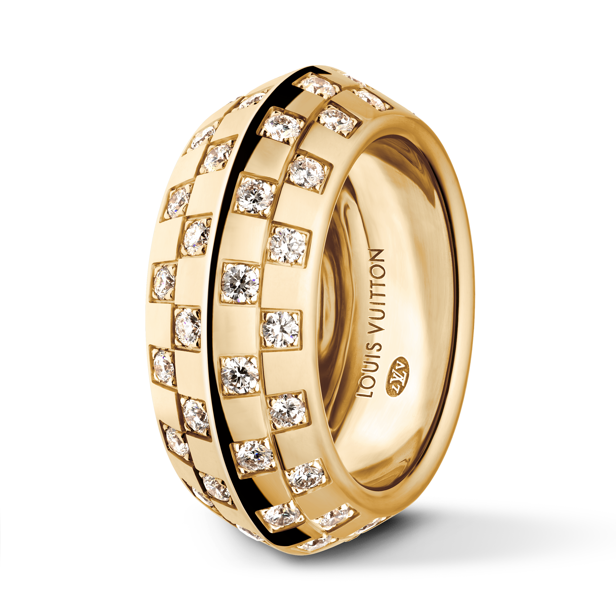  Categorías Anillos Anillo doble Le Damier de Louis Vuitton de oro amarillo y diamantes | Louis Vuitton ® (Ampliar producto)