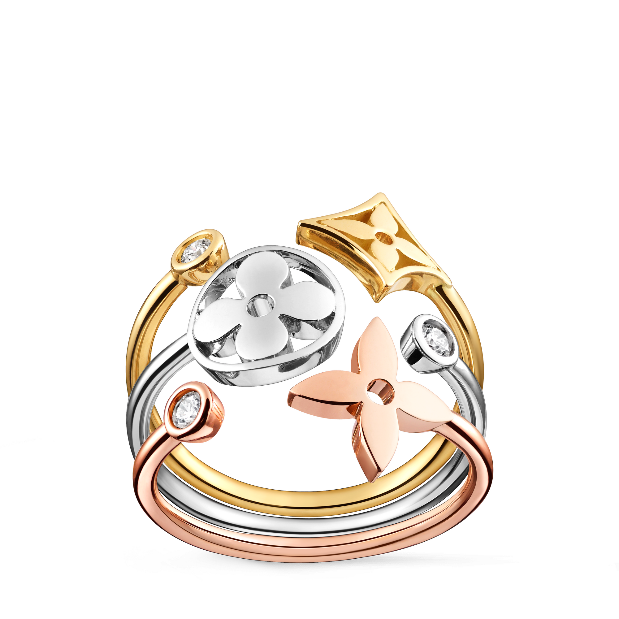  Categorías Toda la joyería fina Anillo Idylle Blossom de triple oro y diamantes | Louis Vuitton ® (Ampliar producto)