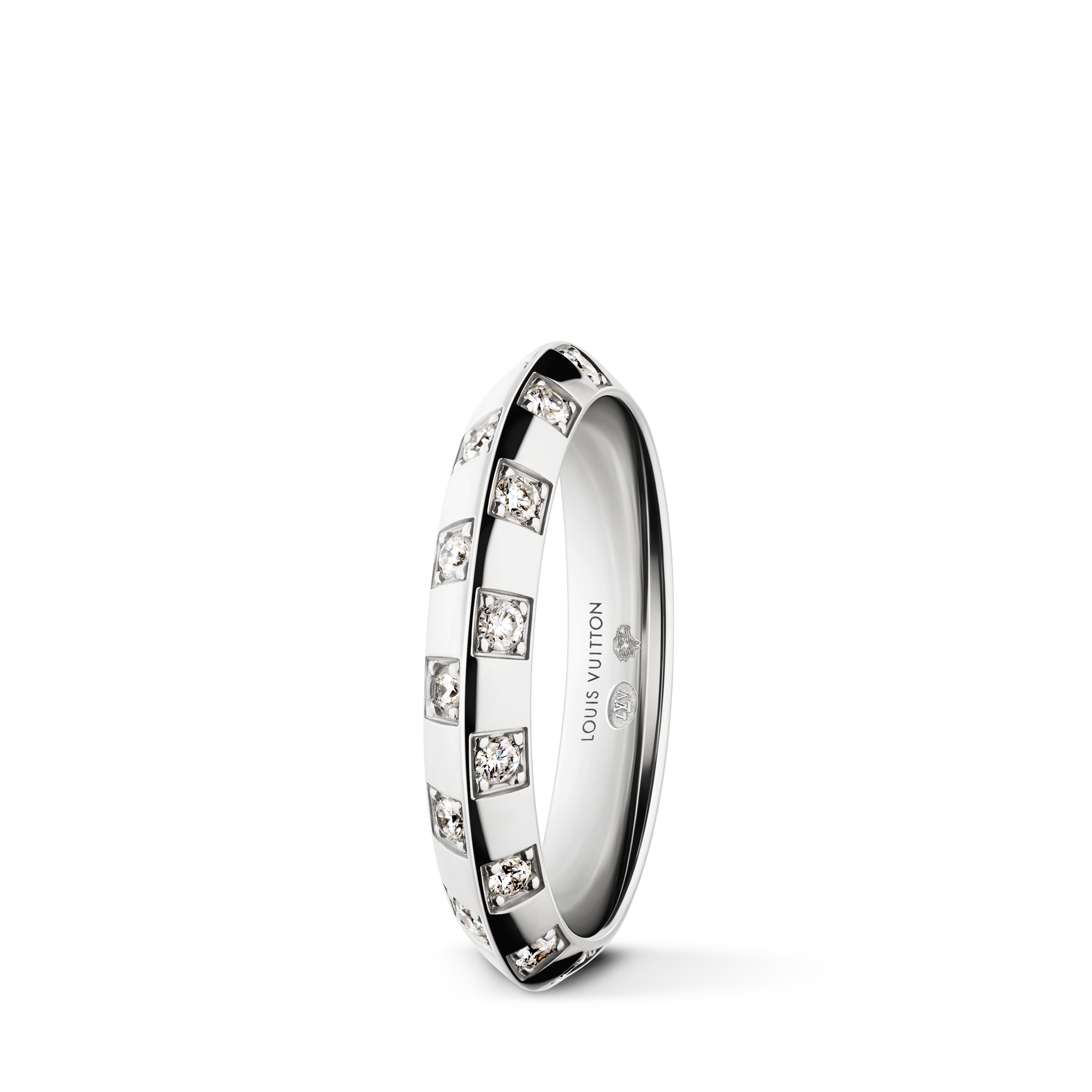  Joyería Anillos Anillo pequeño Le Damier de Louis Vuitton de oro blanco y diamantes | Louis Vuitton ® (Ampliar producto)