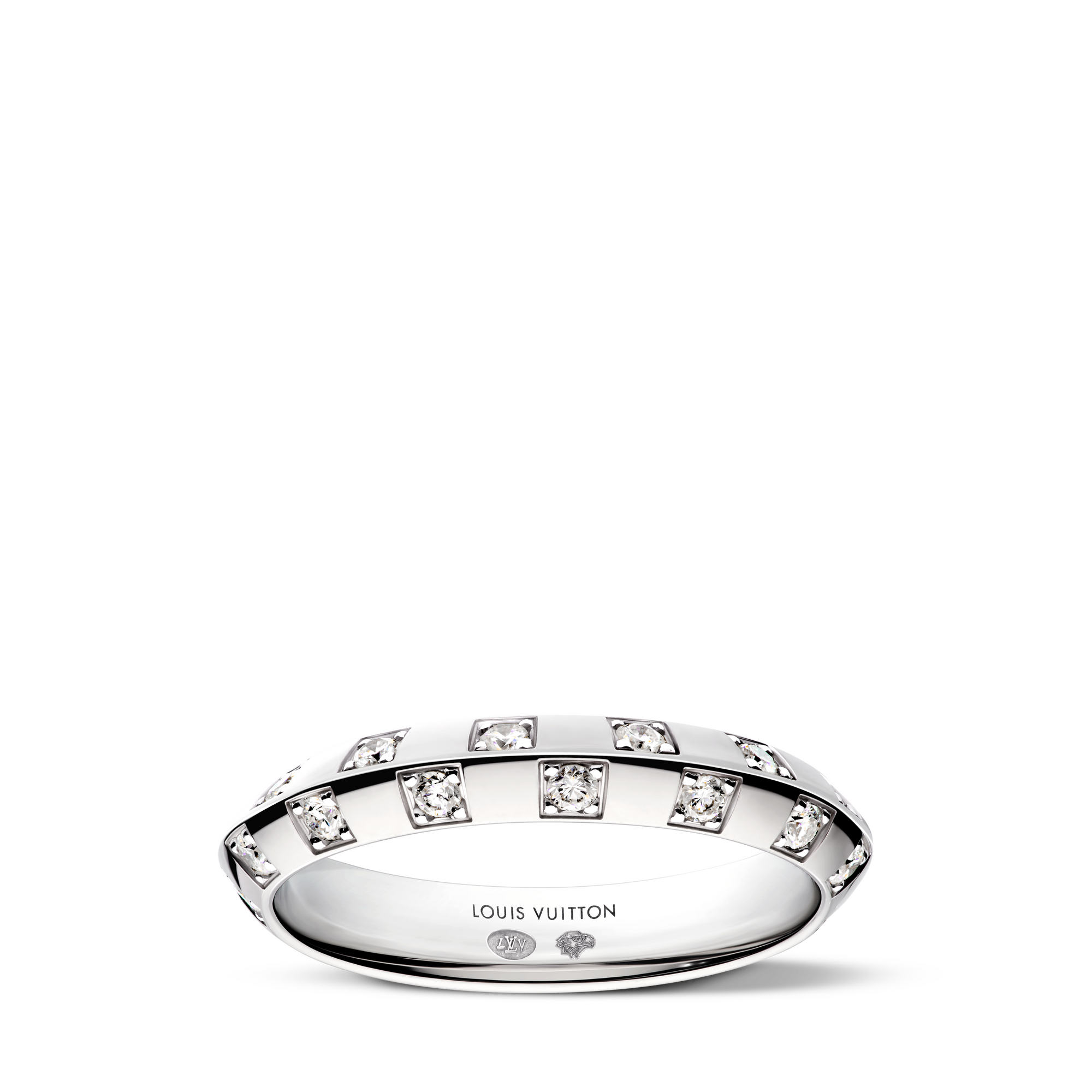  Joyería Anillos Anillo pequeño Le Damier de Louis Vuitton de oro blanco y diamantes | Louis Vuitton ® (Ampliar producto)