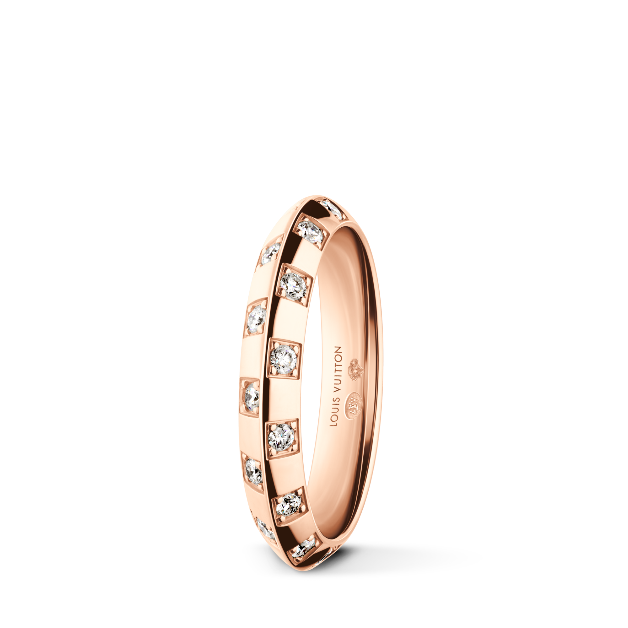  Joyería Anillos Anillo pequeño Le Damier de Louis Vuitton de oro rosa y diamantes | Louis Vuitton ® (Ampliar producto)