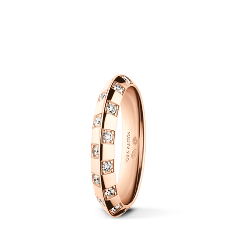 Joyería Anillos Anillo pequeño Le Damier de Louis Vuitton de oro rosa y diamantes | Louis Vuitton ® (Ampliar producto)