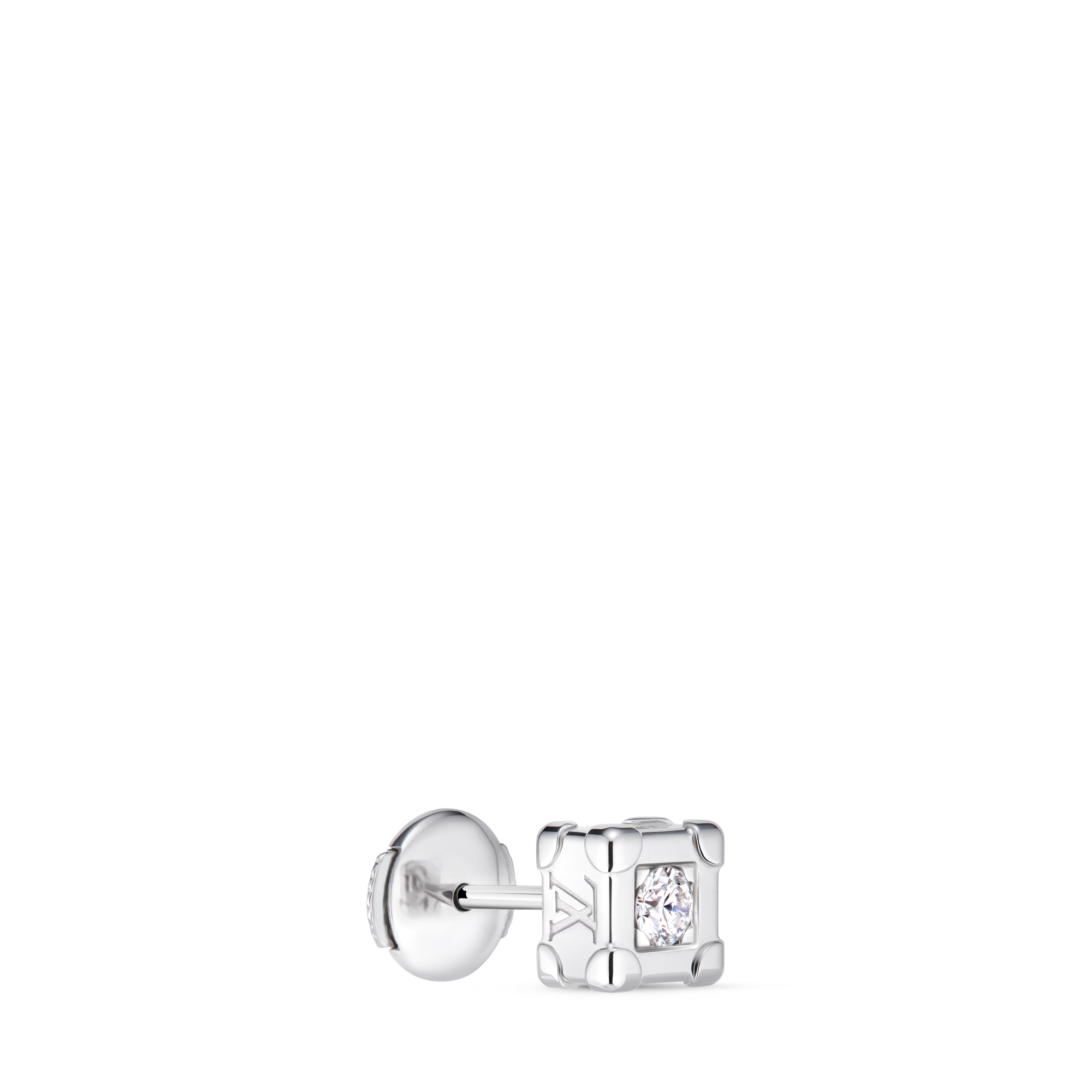  Colecciones Les Gastons Vuitton Arete de botón Trunk Les Gastons Vuitton en oro blanco y diamantes | Louis Vuitton ® (Ampliar producto)