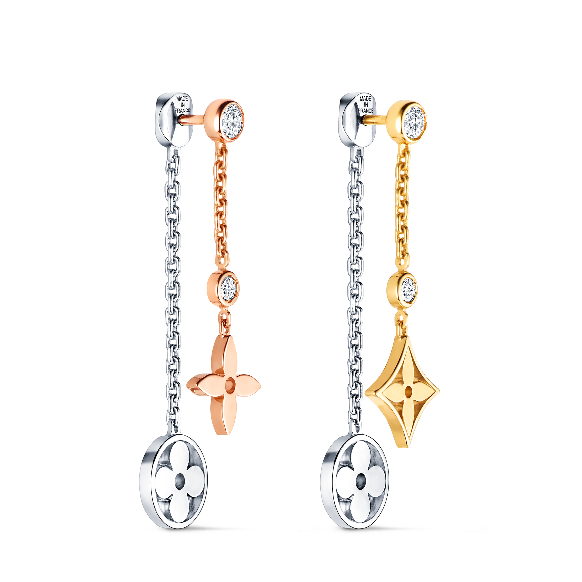  Categorías Toda la joyería fina Aretes largos Idylle Blossom de triple oro y diamantes | Louis Vuitton ® (Ampliar producto)