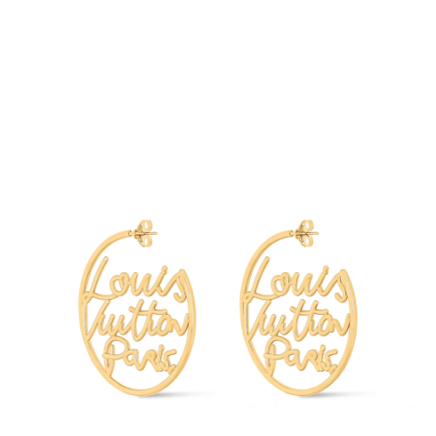 S00 Bisutería Toda la Bisutería Aretes LV Script | Louis Vuitton ® (Ampliar producto)