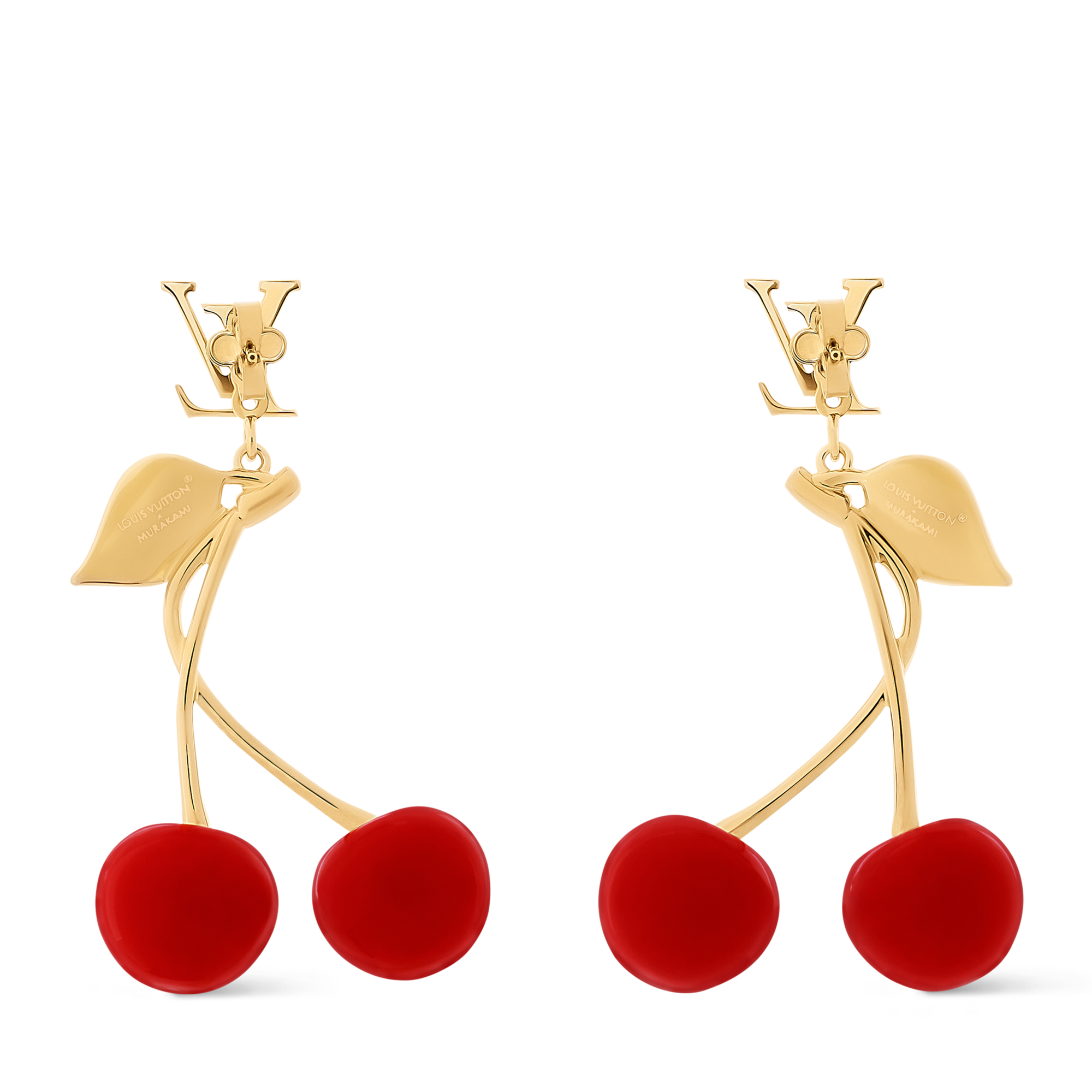 S00 Bisutería Aretes Aretes LV x TM Cerise | Louis Vuitton ® (Ampliar producto)