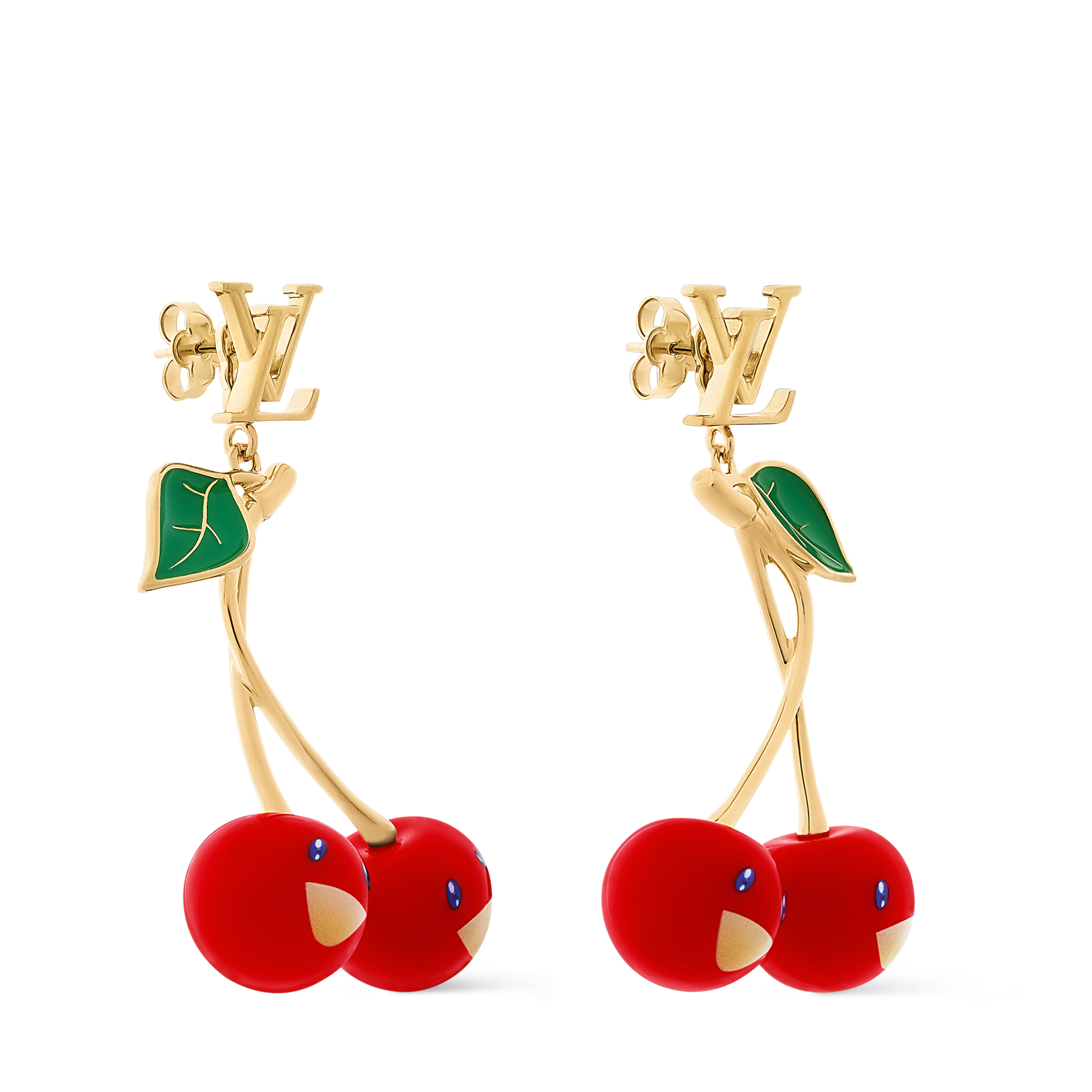 S00 Bisutería Aretes Aretes LV x TM Cerise | Louis Vuitton ® (Ampliar producto)