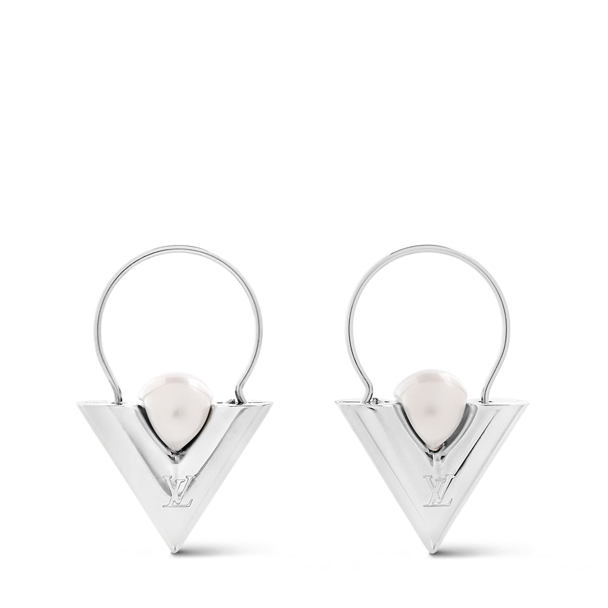 S00 Bisutería Toda la Bisutería Aretes V For Vuitton en metal y perla | Louis Vuitton ® (Ampliar producto)