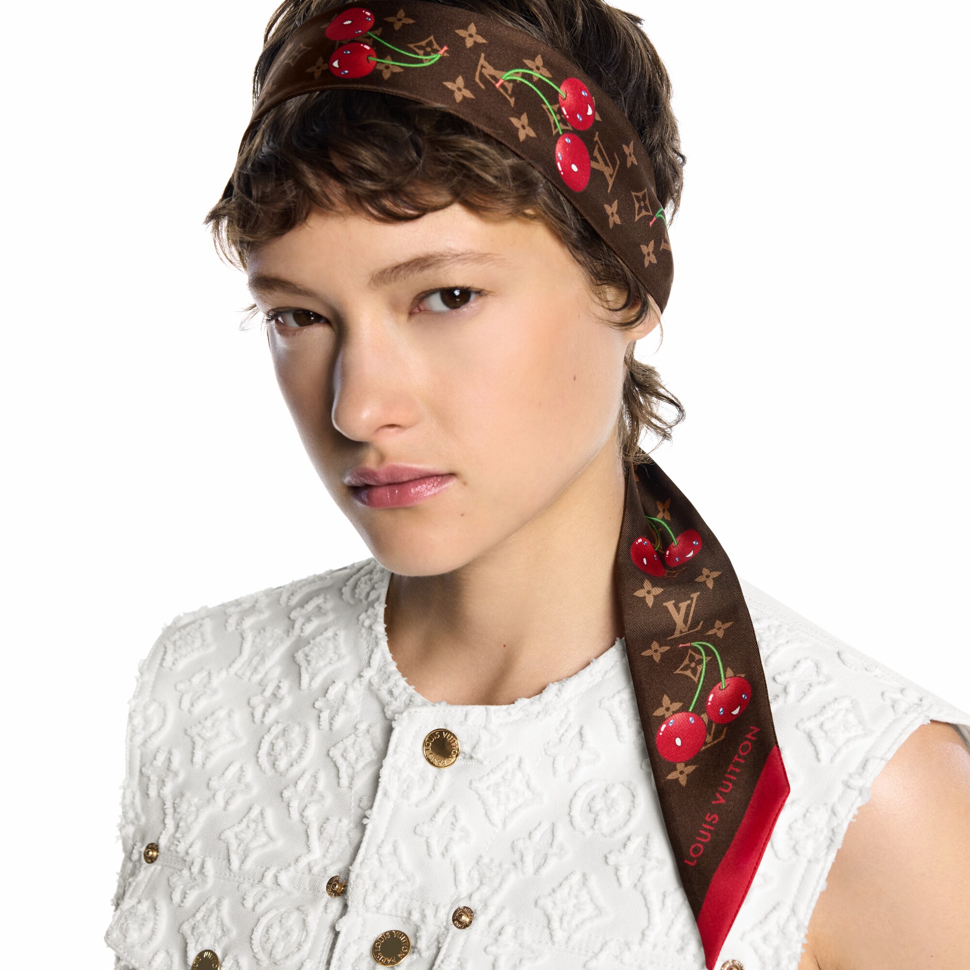 S00 Accesorios Pañuelos de seda y bandanas Bandana LV x TM Monogram Cerise B | Louis Vuitton ® (Ampliar producto)