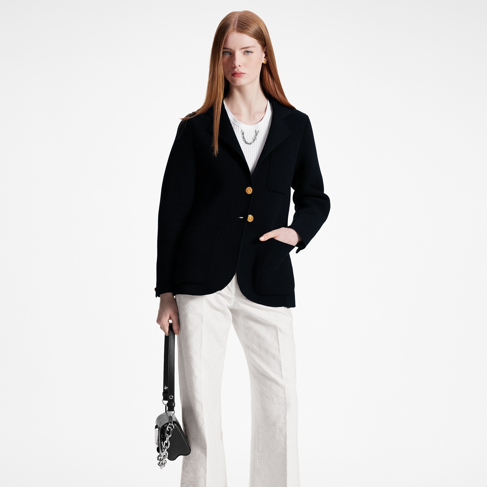  Ready to Wear Abrigos y chaquetas Blazer de punto con tres bolsillos | Louis Vuitton ® (Ampliar producto)