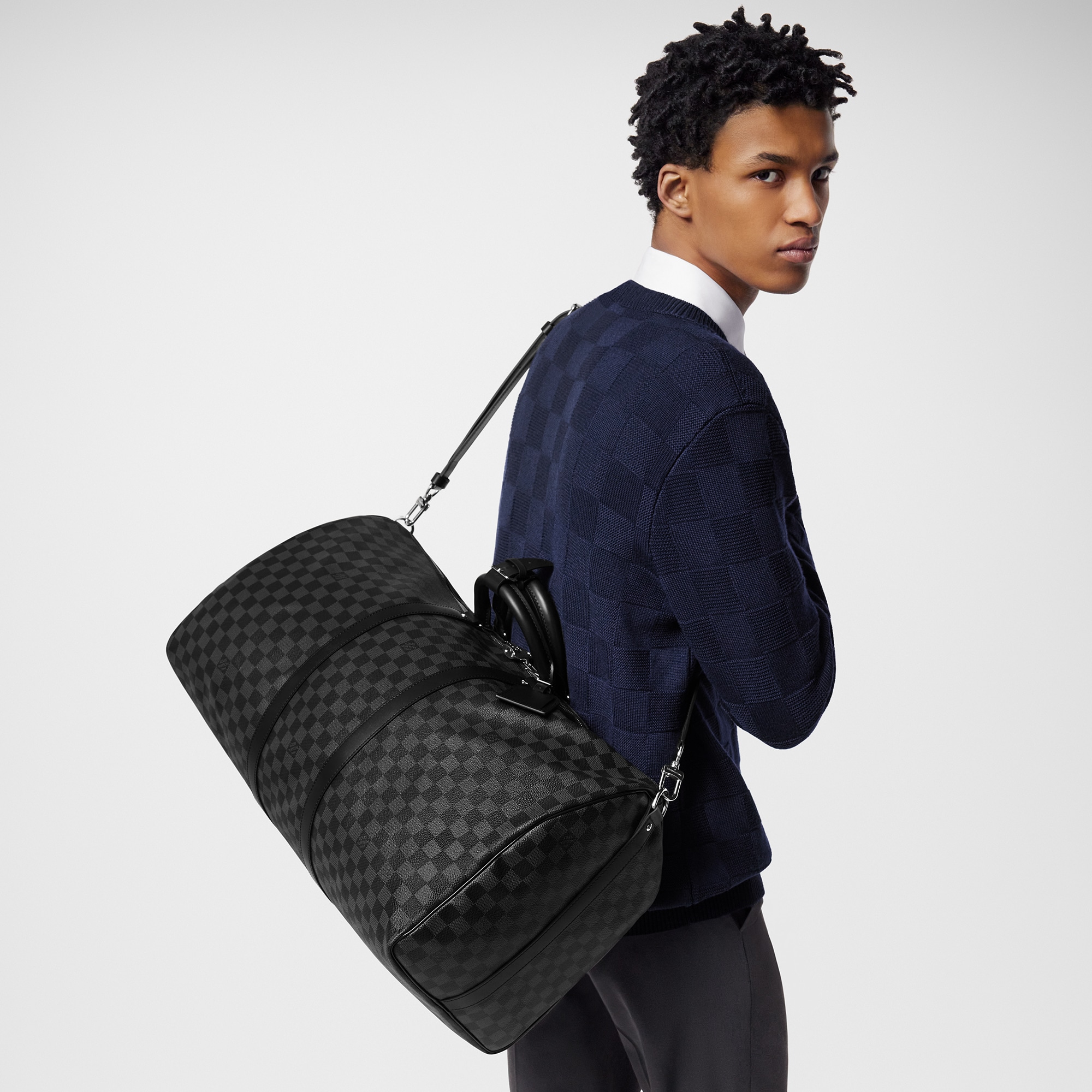 Canvas Damier Graphite Viajes Equipaje flexible y bolsas de viaje Bolsa de viaje Keepall 55  | Louis Vuitton ® (Ampliar producto)