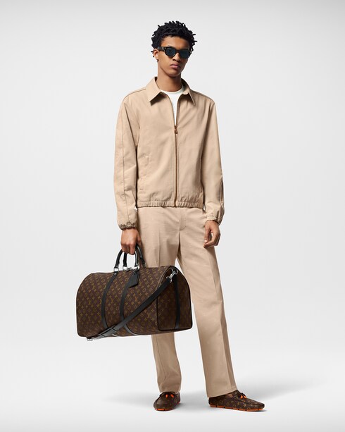 Monogram Macassar Artigos de Couro Personalizados } Keepall Bandoulière 55 | Louis Vuitton ®