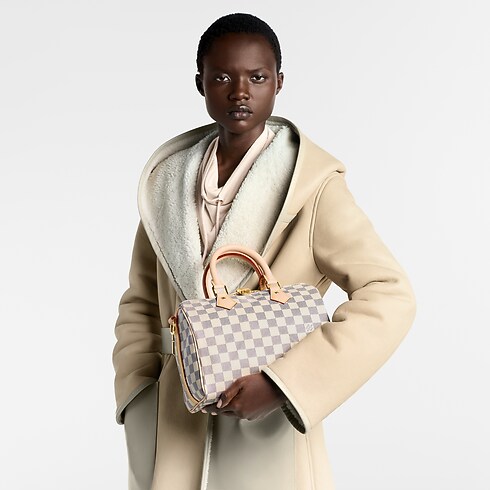 Damier Azur Canvas Bolsas de mano Todas las bolsas de mano Bolsa Speedy 25 con correa | Louis Vuitton ® (Ampliar producto)