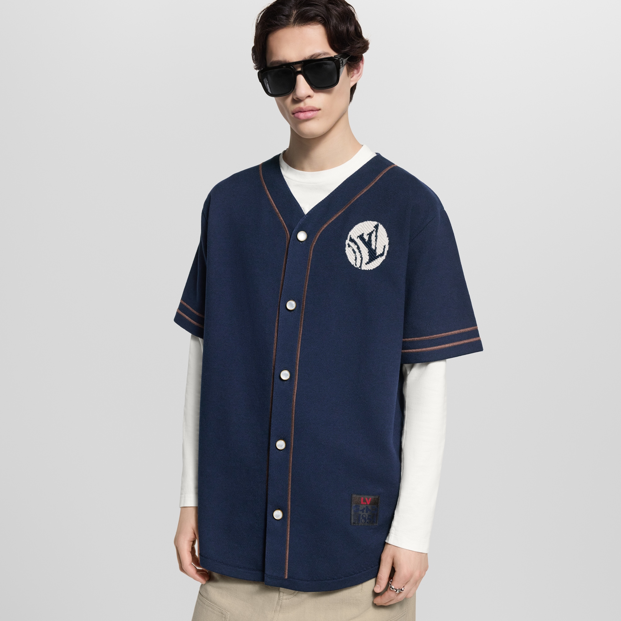  Ready to Wear Camisas Camisa de béisbol de manga corta de punto | Louis Vuitton ® (Ampliar producto)