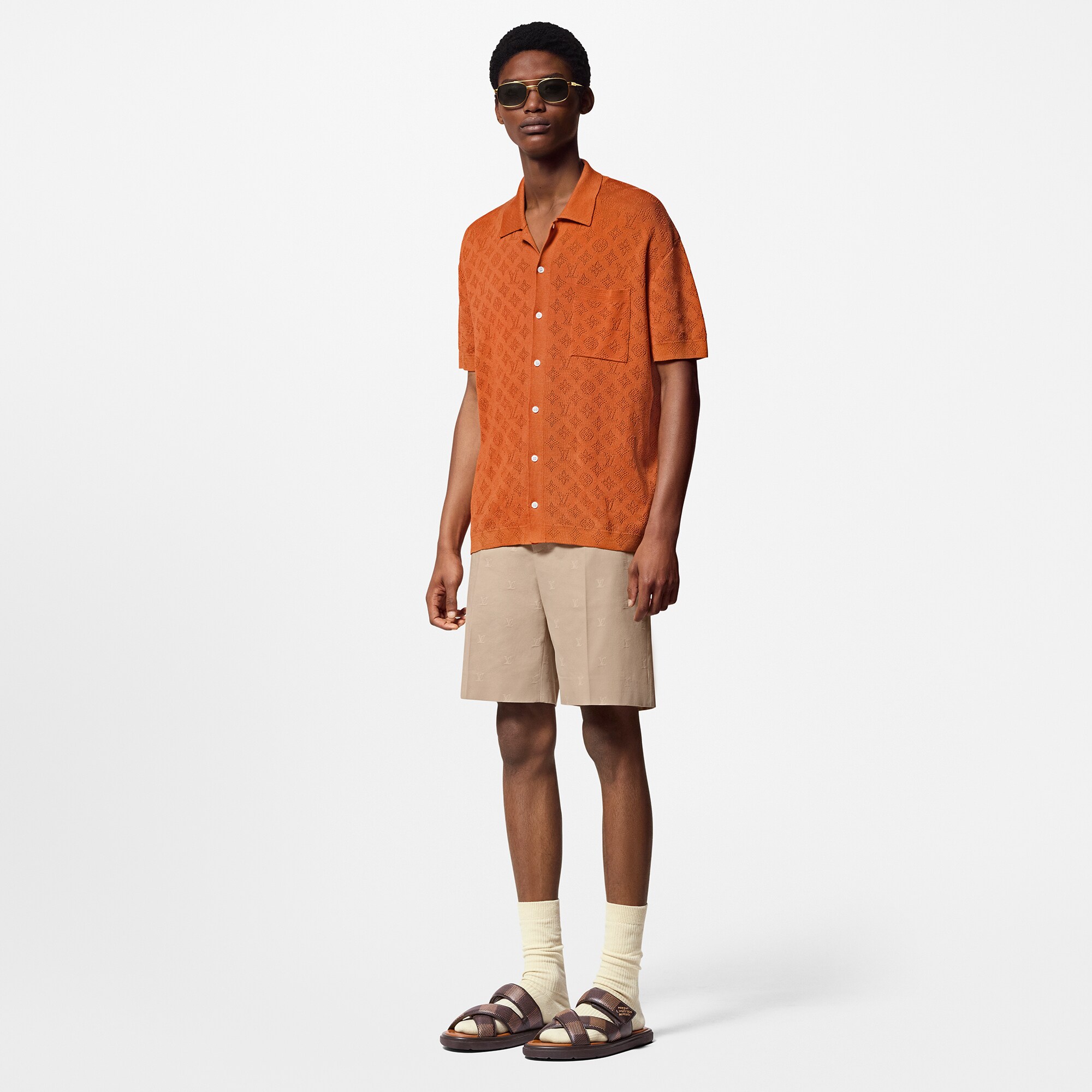  Ready to Wear Camisas Camisa de manga corta en algodón calado Monograma | Louis Vuitton ® (Ampliar producto)
