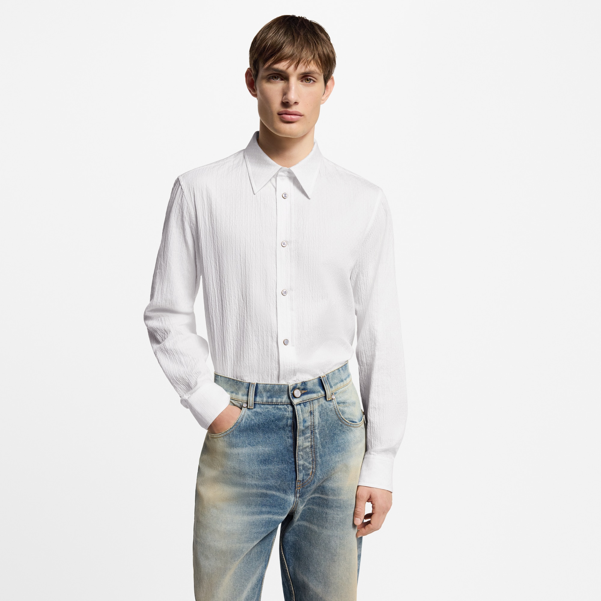  Ready to Wear Camisas Camisa de manga larga en Jacquard Monograma | Louis Vuitton ® (Ampliar producto)