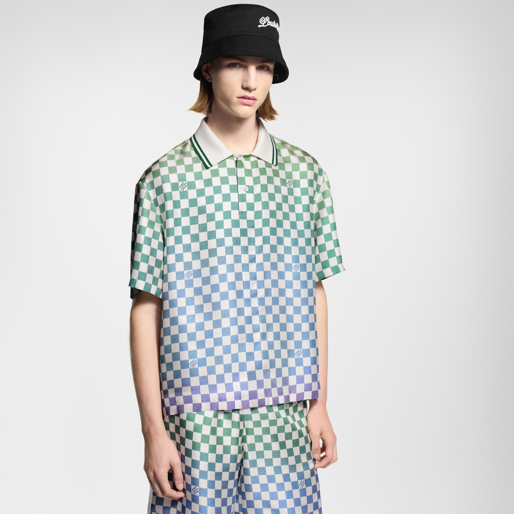  Ready to Wear Camisas Camisa de polo de seda estampada Damier | Louis Vuitton ® (Ampliar producto)