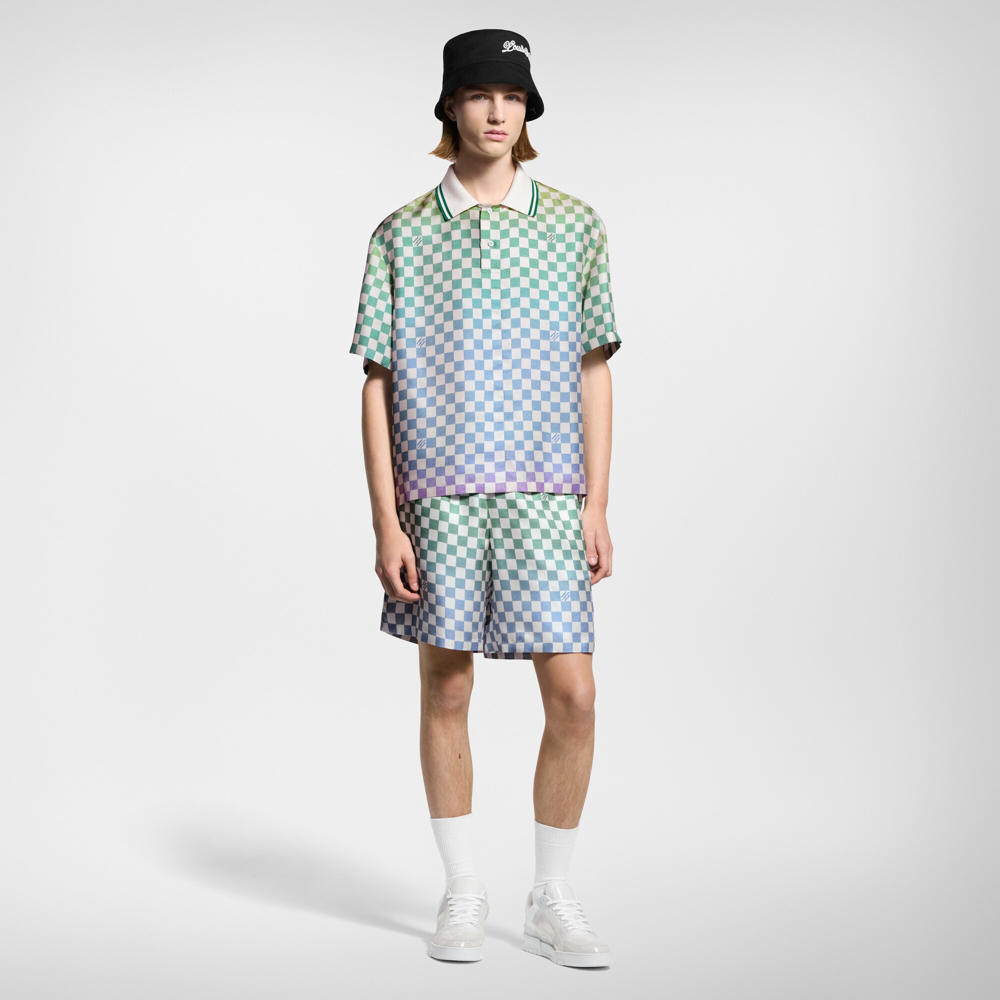  Ready to Wear Camisas Camisa de polo de seda estampada Damier | Louis Vuitton ® (Ampliar producto)