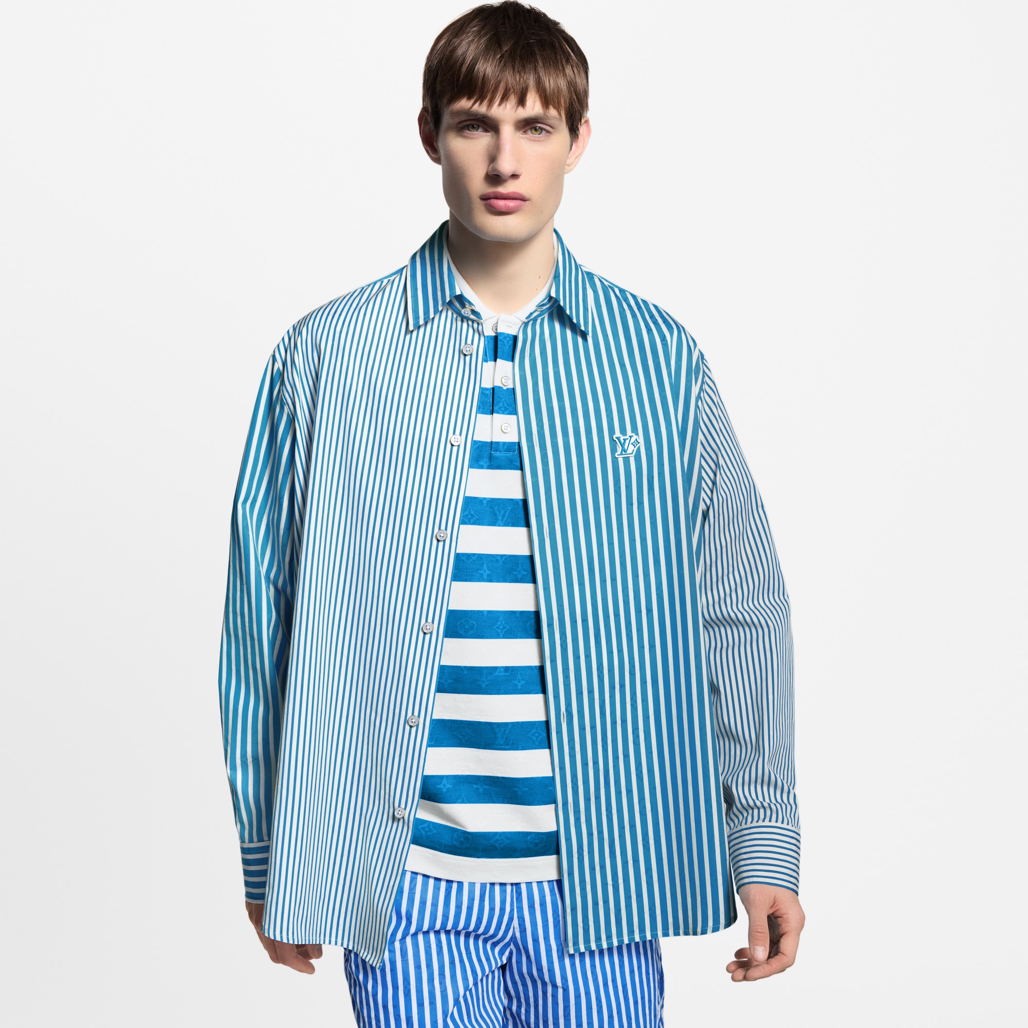  Ready to Wear Camisas Camisa de rayas con patchwork Monograma | Louis Vuitton ® (Ampliar producto)