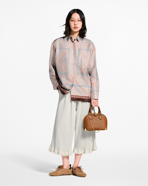 Prêt-à-Porter Hauts Chemise en soie à imprimé malle | Louis Vuitton ®