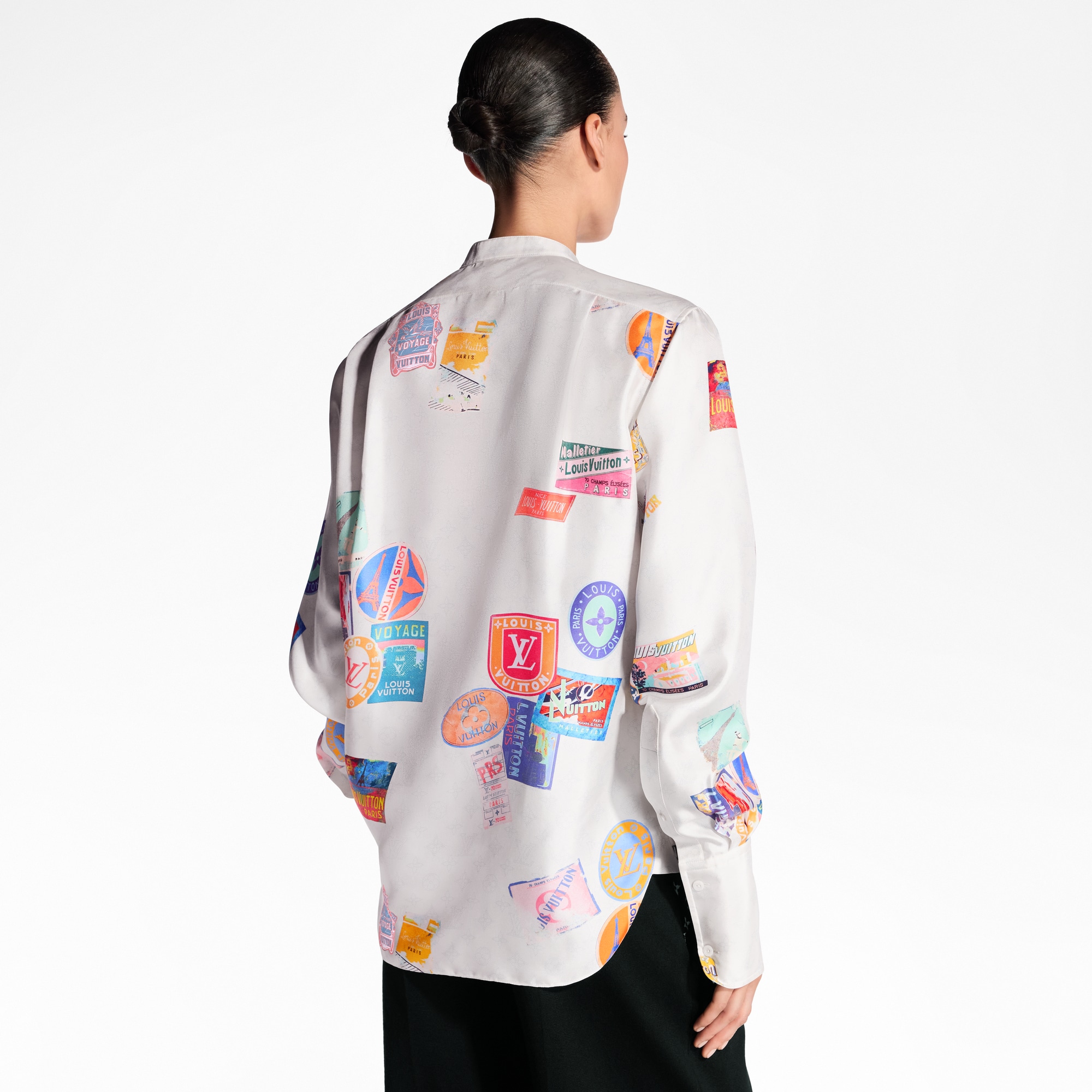  Ready to Wear Tops Camisa de seda con parche Mahina | Louis Vuitton ® (Ampliar producto)