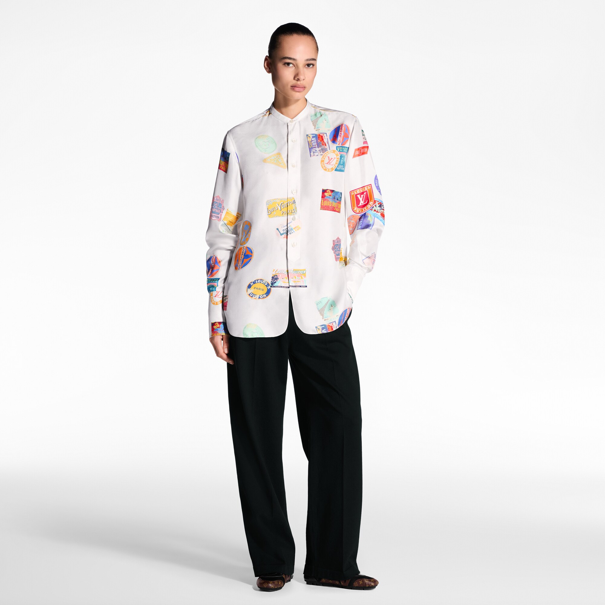  Ready to Wear Tops Camisa de seda con parche Mahina | Louis Vuitton ® (Ampliar producto)