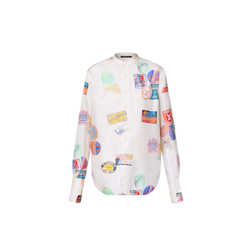 Ready to Wear Tops Camisa de seda con parche Mahina | Louis Vuitton ® (Ampliar producto)