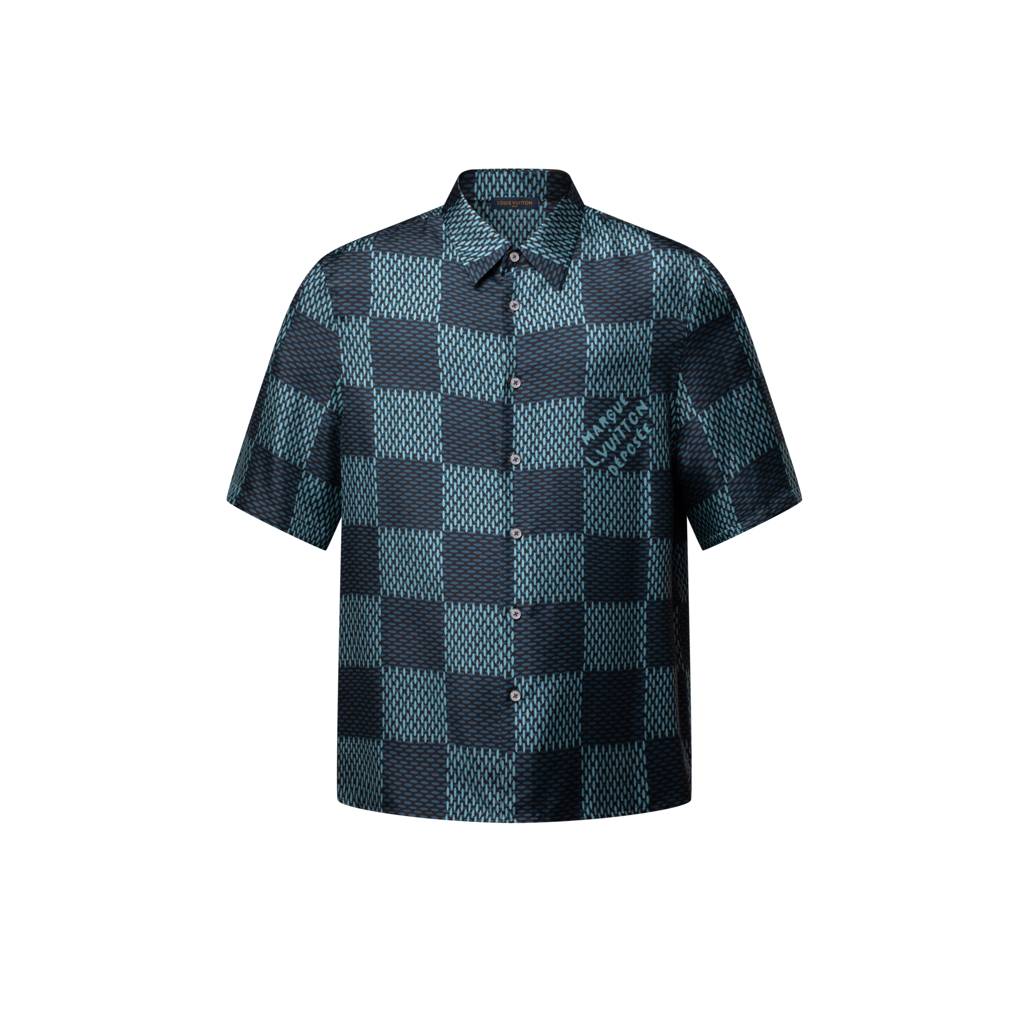  Ready to Wear Camisas Camisa de seda de manga corta Damier | Louis Vuitton ® (Ampliar producto)
