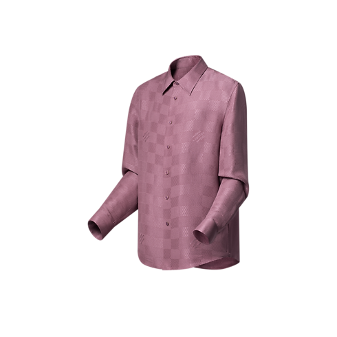 Ready to Wear Camisas Camisa de seda de manga larga Damier en Jacquard | Louis Vuitton ® (Ampliar producto)