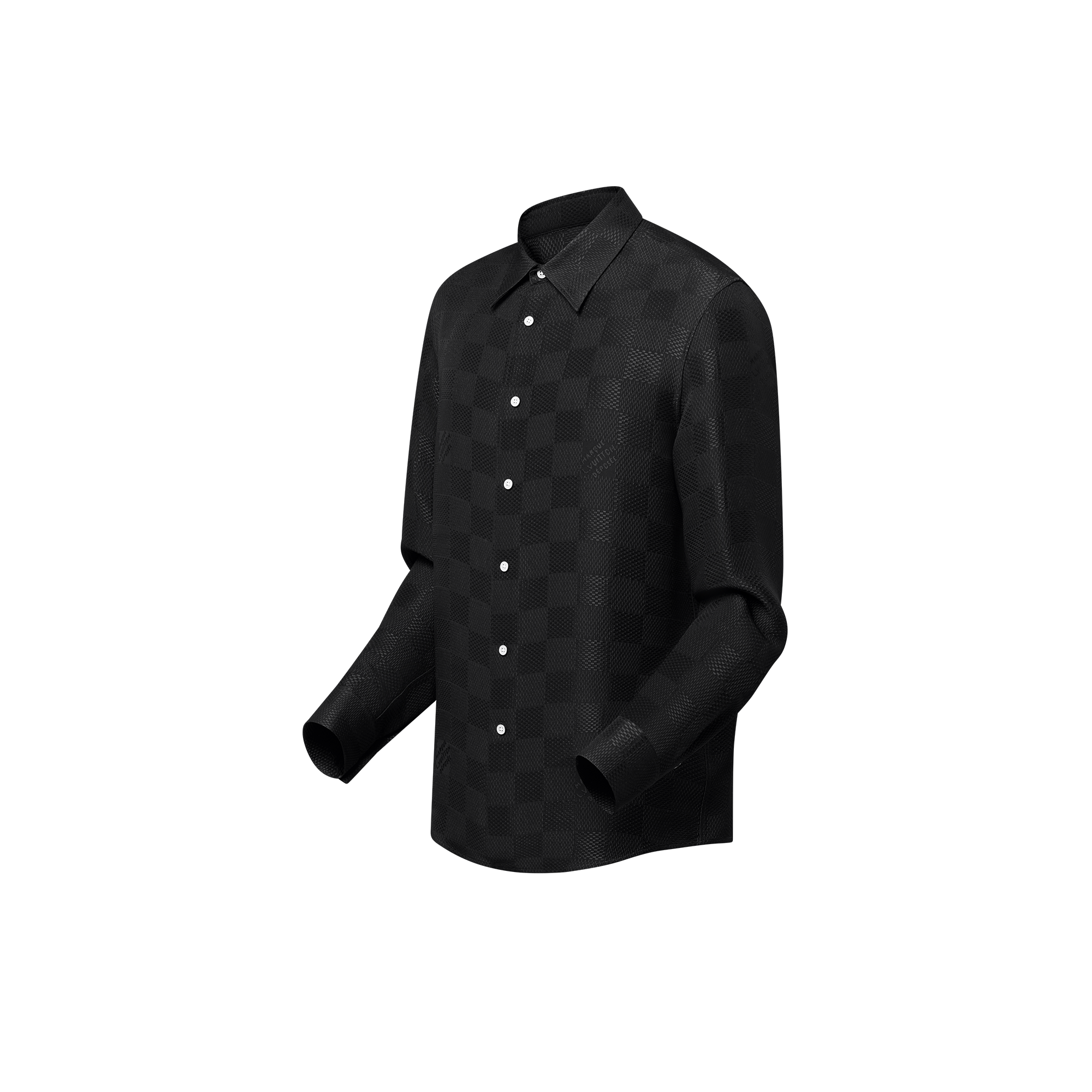  Ready to Wear Camisas Camisa de seda de manga larga en Jacquard Damier | Louis Vuitton ® (Ampliar producto)