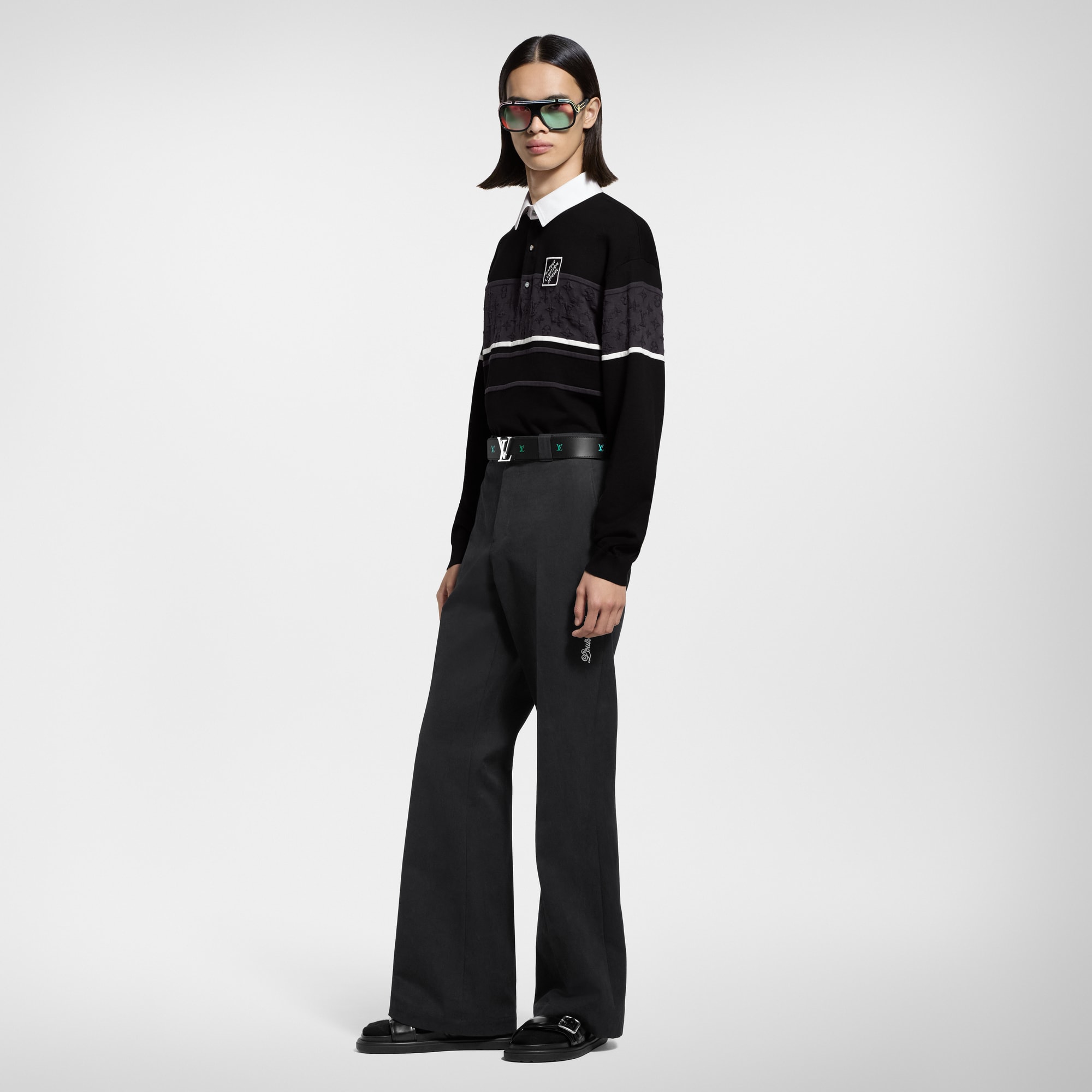  Ready to Wear Camisas Camisa tipo polo de manga larga en Jacquard Monograma | Louis Vuitton ® (Ampliar producto)