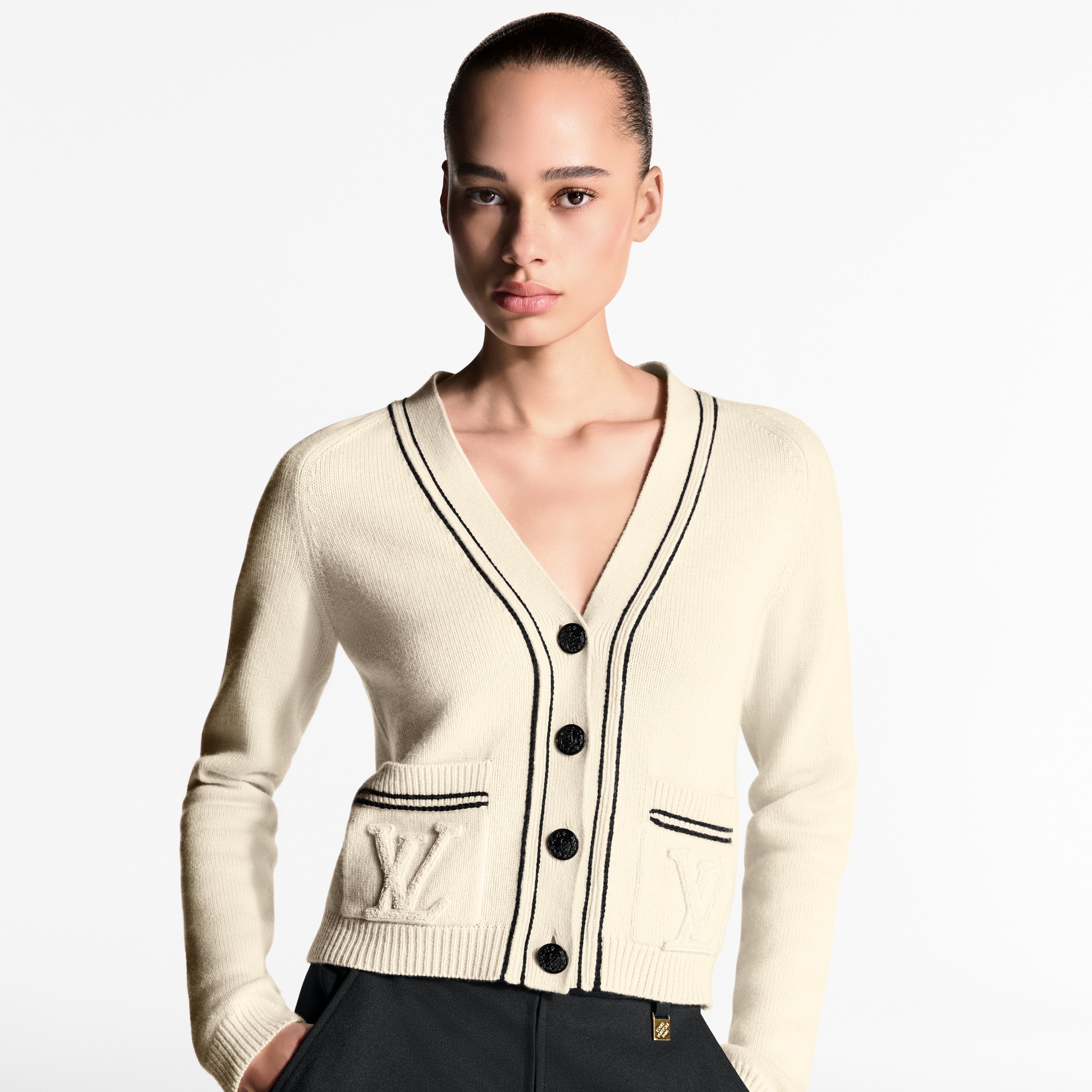  Ready to Wear Prendas tejidas Cárdigan con detalle de rayas | Louis Vuitton ® (Ampliar producto)
