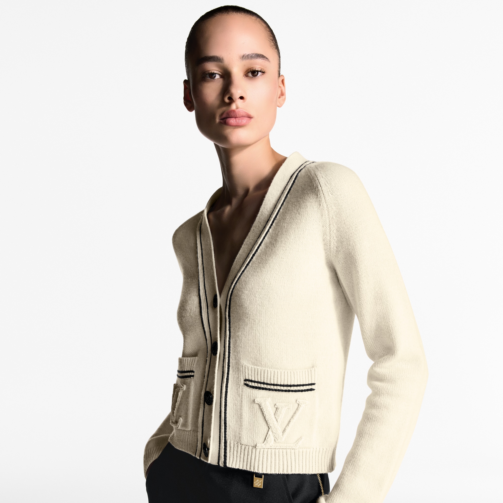  Ready to Wear Prendas tejidas Cárdigan con detalle de rayas | Louis Vuitton ® (Ampliar producto)