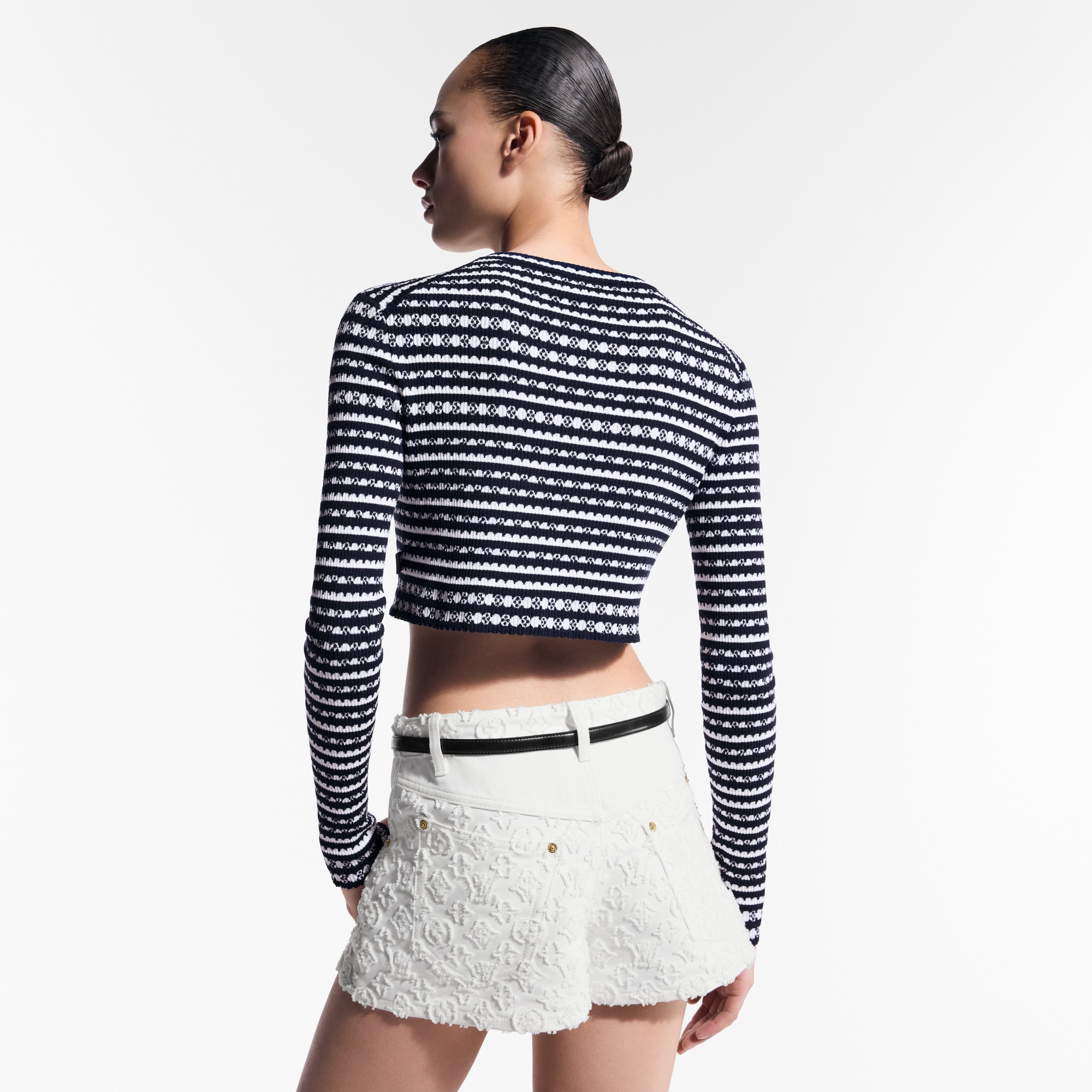  Ready to Wear Prendas tejidas Cárdigan con rayas festoneadas | Louis Vuitton ® (Ampliar producto)