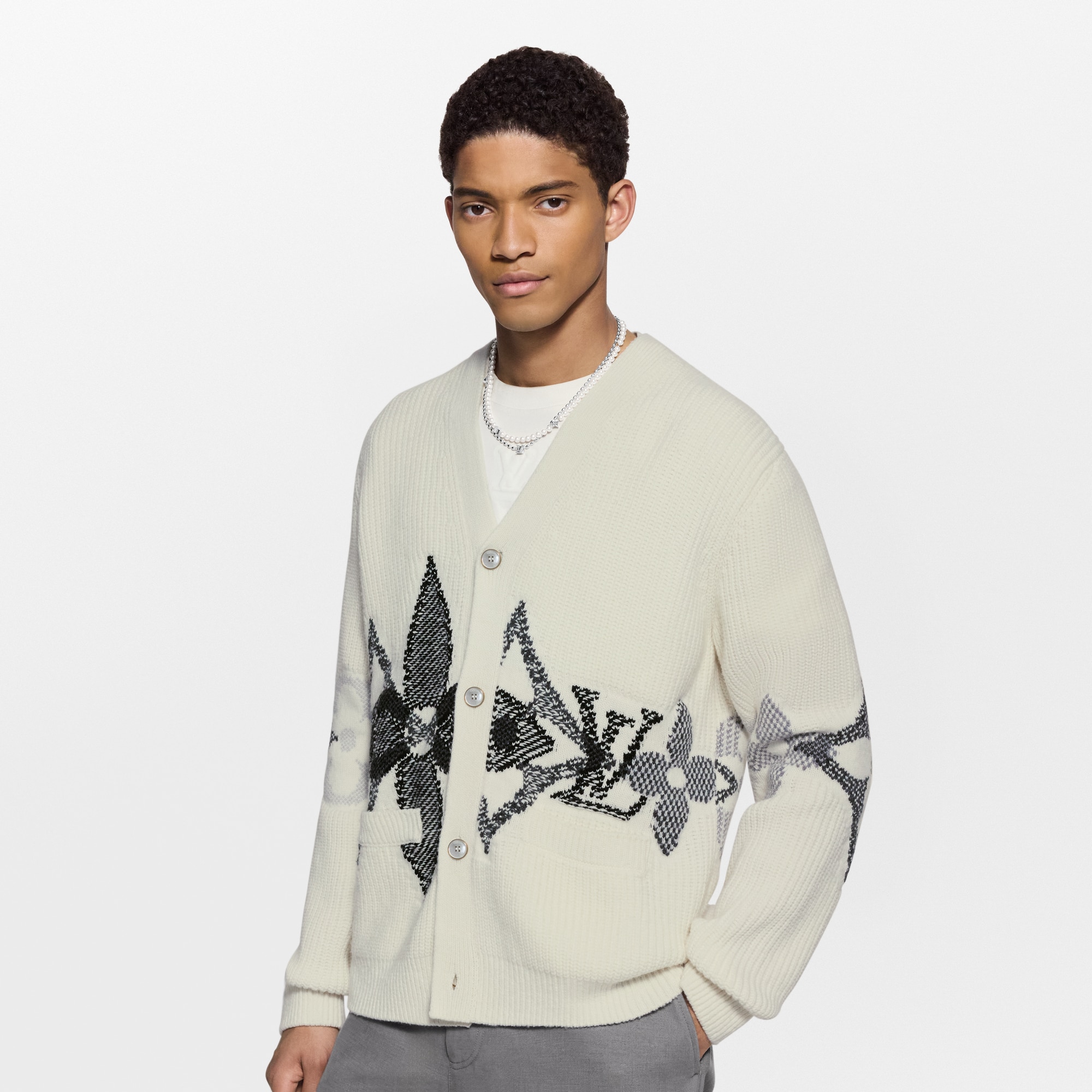 Para hombres LV Ski Cárdigan gráfico de punto | Louis Vuitton ® (Ampliar producto)