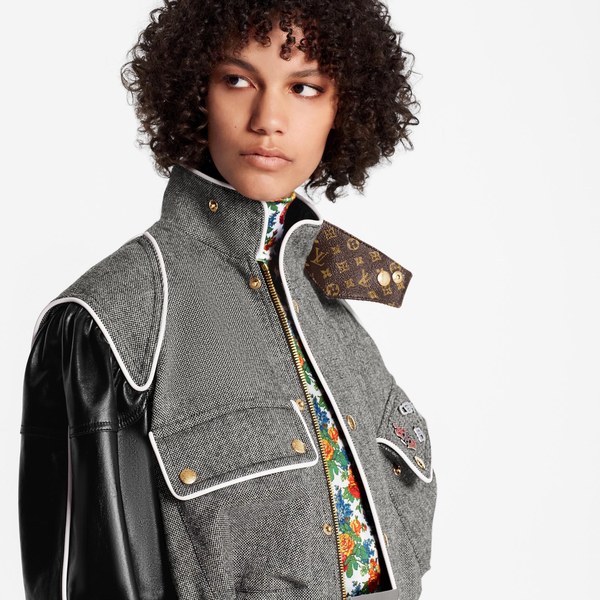 Discontinued Product Obs 1 Cazadora bomber con mangas de piel | Louis Vuitton ® (Ampliar producto)