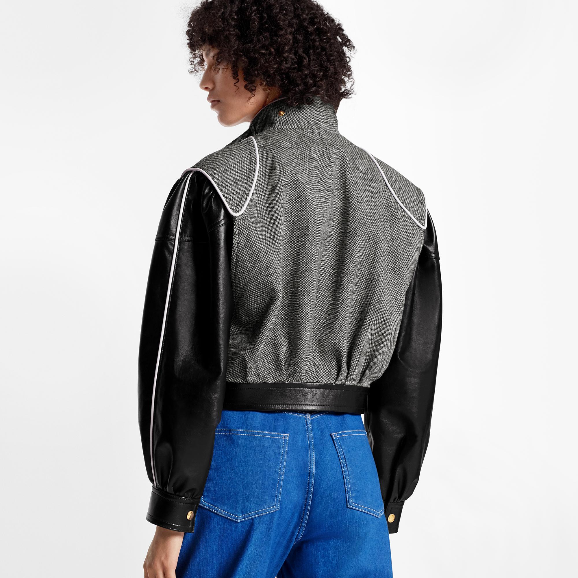  Discontinued Product Obs 1 Cazadora bomber con mangas de piel | Louis Vuitton ® (Ampliar producto)