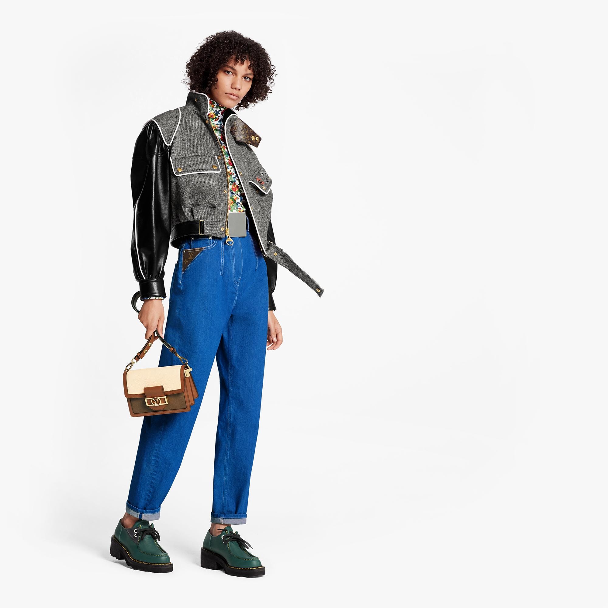  Discontinued Product Obs 1 Cazadora bomber con mangas de piel | Louis Vuitton ® (Ampliar producto)