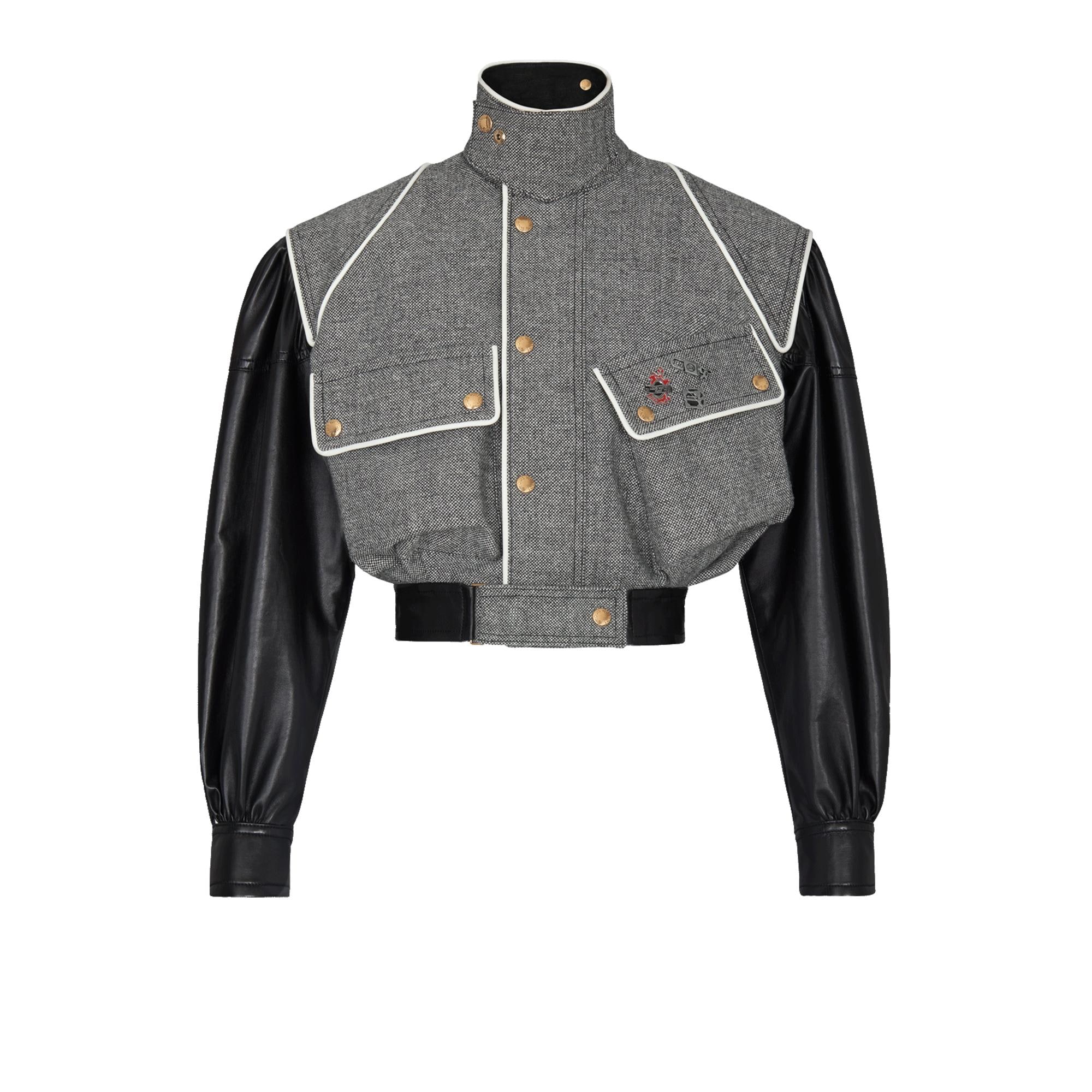  Discontinued Product Obs 1 Cazadora bomber con mangas de piel | Louis Vuitton ® (Ampliar producto)