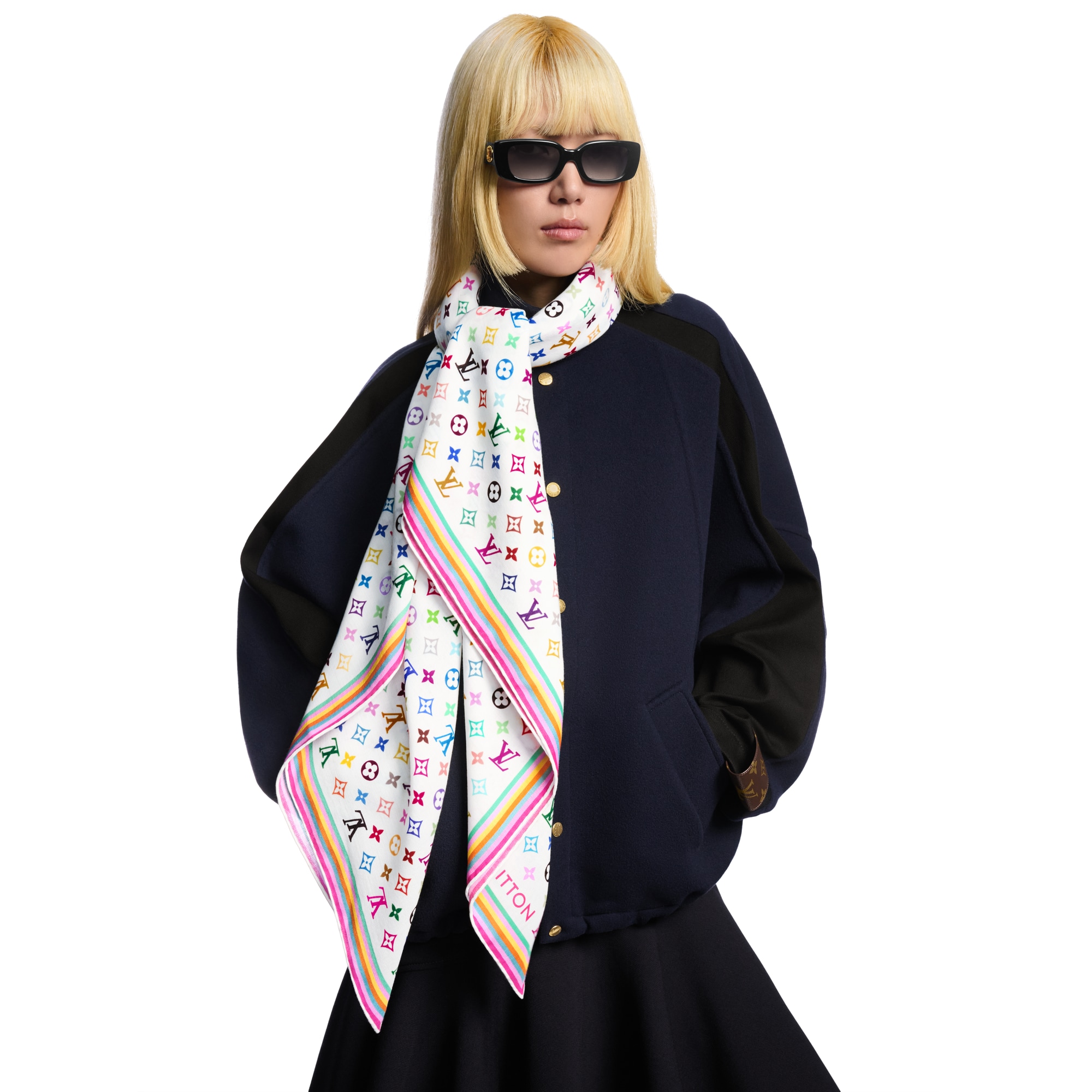 S00 Accesorios Chales y estolas Chal LV x TM Monograma Multicolor | Louis Vuitton ® (Ampliar producto)