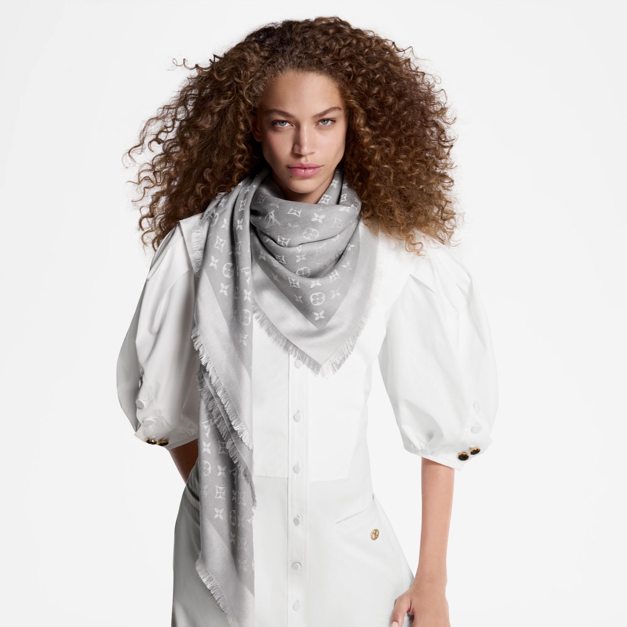 S00 Accesorios Chales y estolas Chal Monograma Denim | Louis Vuitton ® (Ampliar producto)