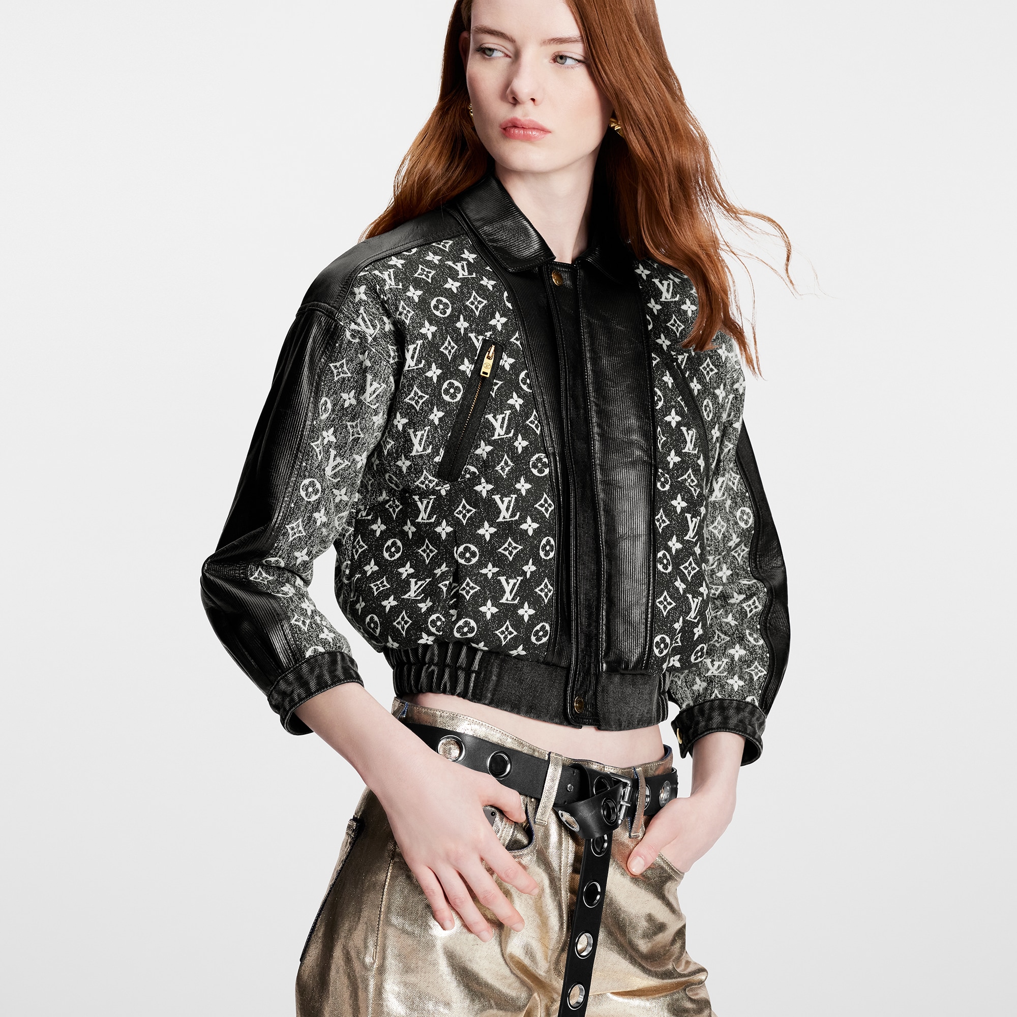  Discontinued Product Obs 7 Chamarra bomber en tejido denim Monograma | Louis Vuitton ® (Ampliar producto)