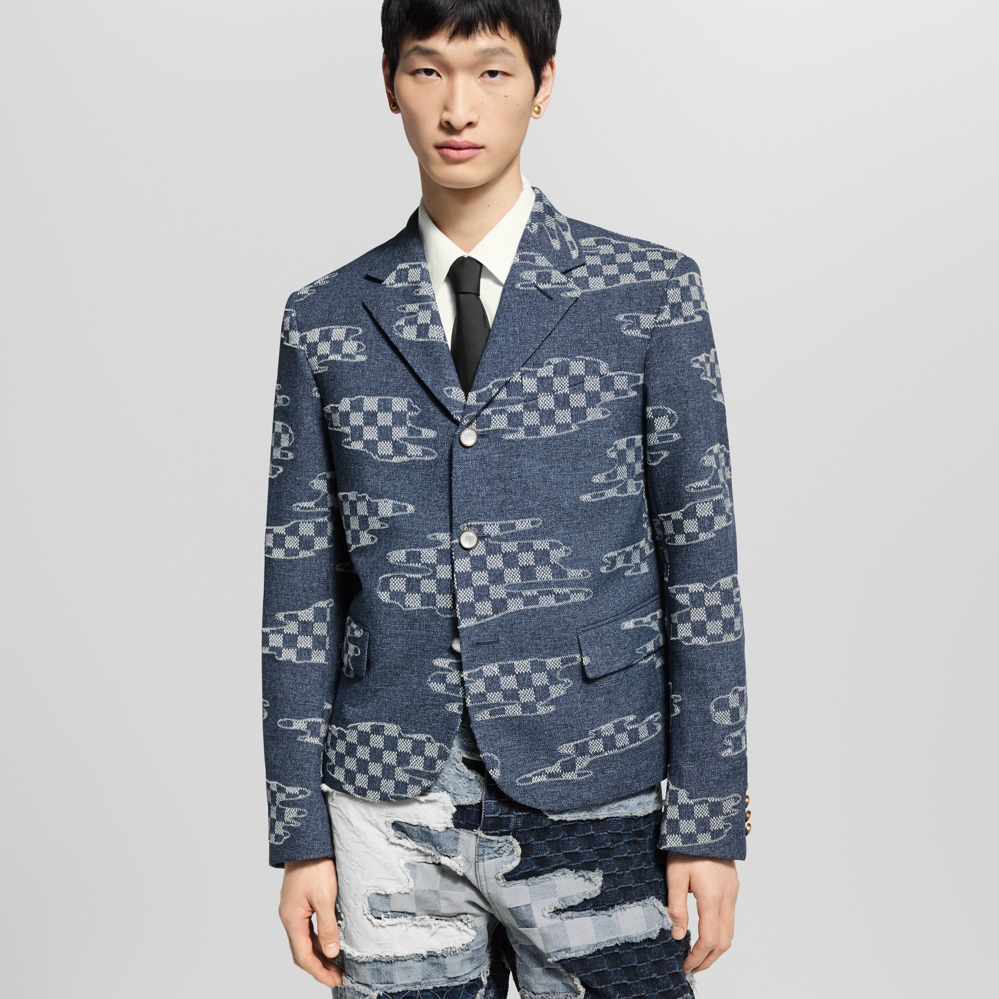  Ready to Wear Blazers y chaquetas Chamarra de botonadura sencilla Damier | Louis Vuitton ® (Ampliar producto)