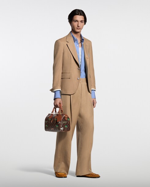 Para Ele Lançamentos Blazer em L� e Seda com Assinatura | Louis Vuitton ®
