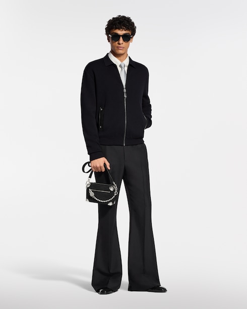 Ready-to-Wear Casacos e Agasalhos Jaqueta de Malha com Detalhes de Couro | Louis Vuitton ®