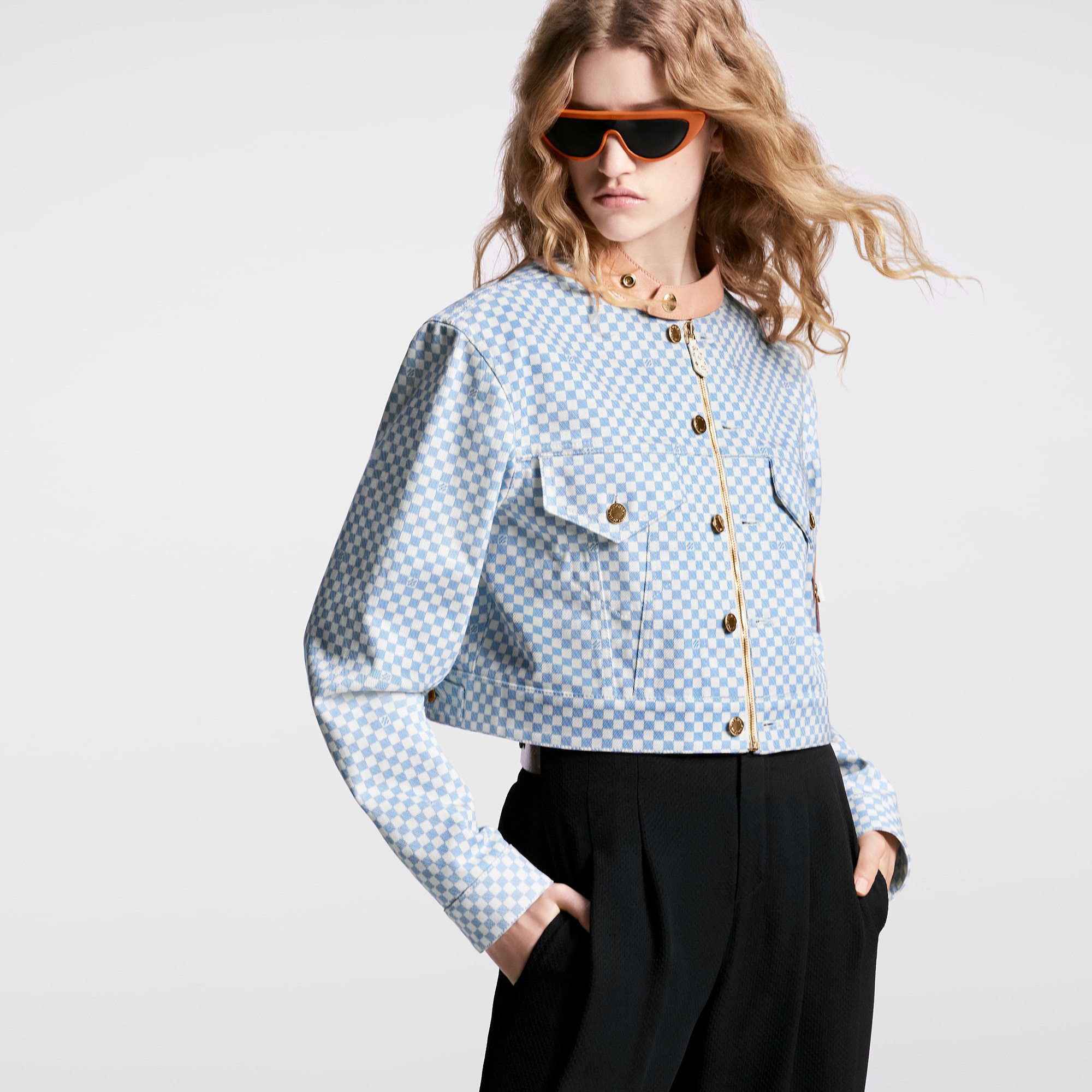  Ready to Wear Abrigos y chaquetas Chamarra denim Damier con doble cierre | Louis Vuitton ® (Ampliar producto)