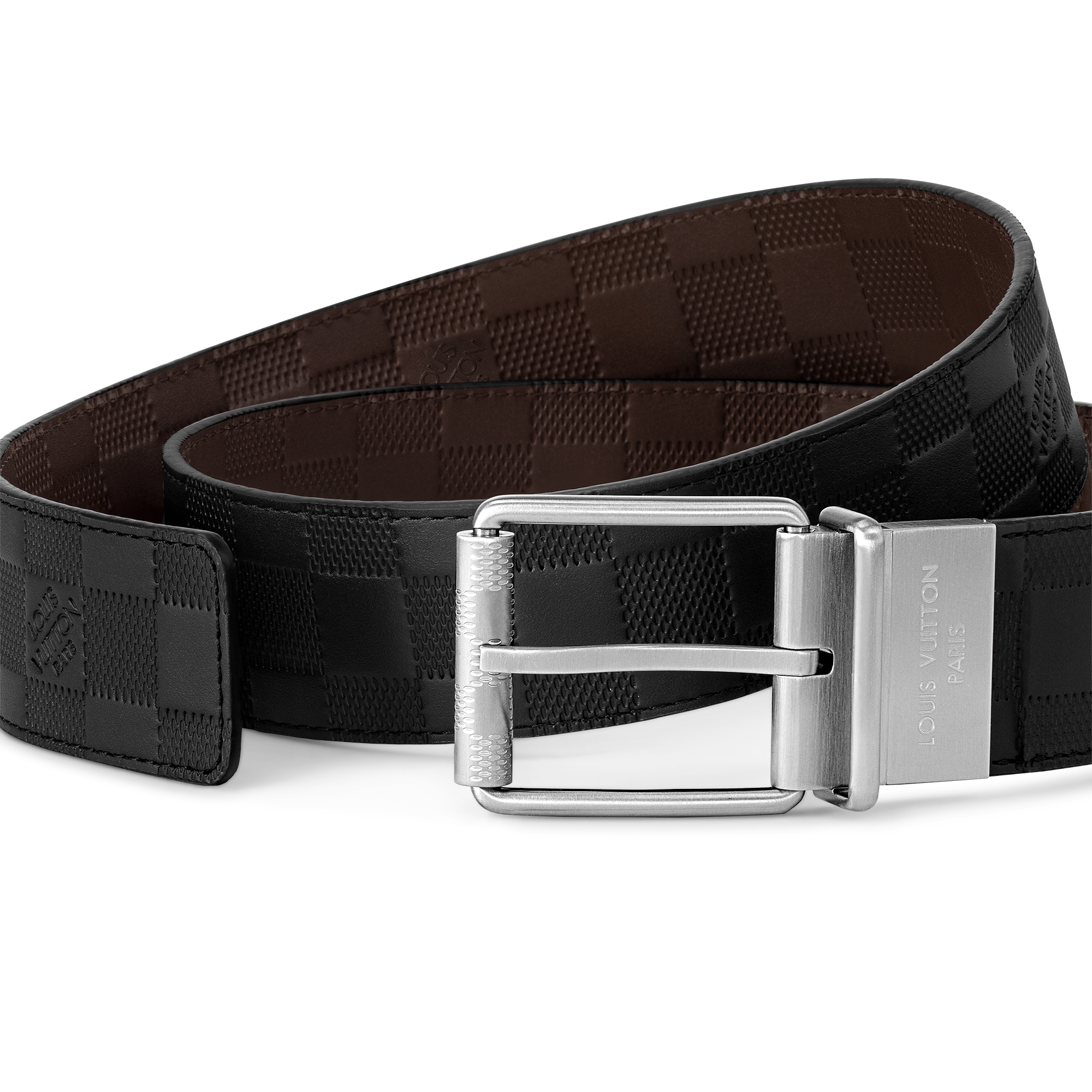 Piel Damier Infini Accesorios Cinturones Cinturón Damier reversible de 4 cm | Louis Vuitton ® (Ampliar producto)